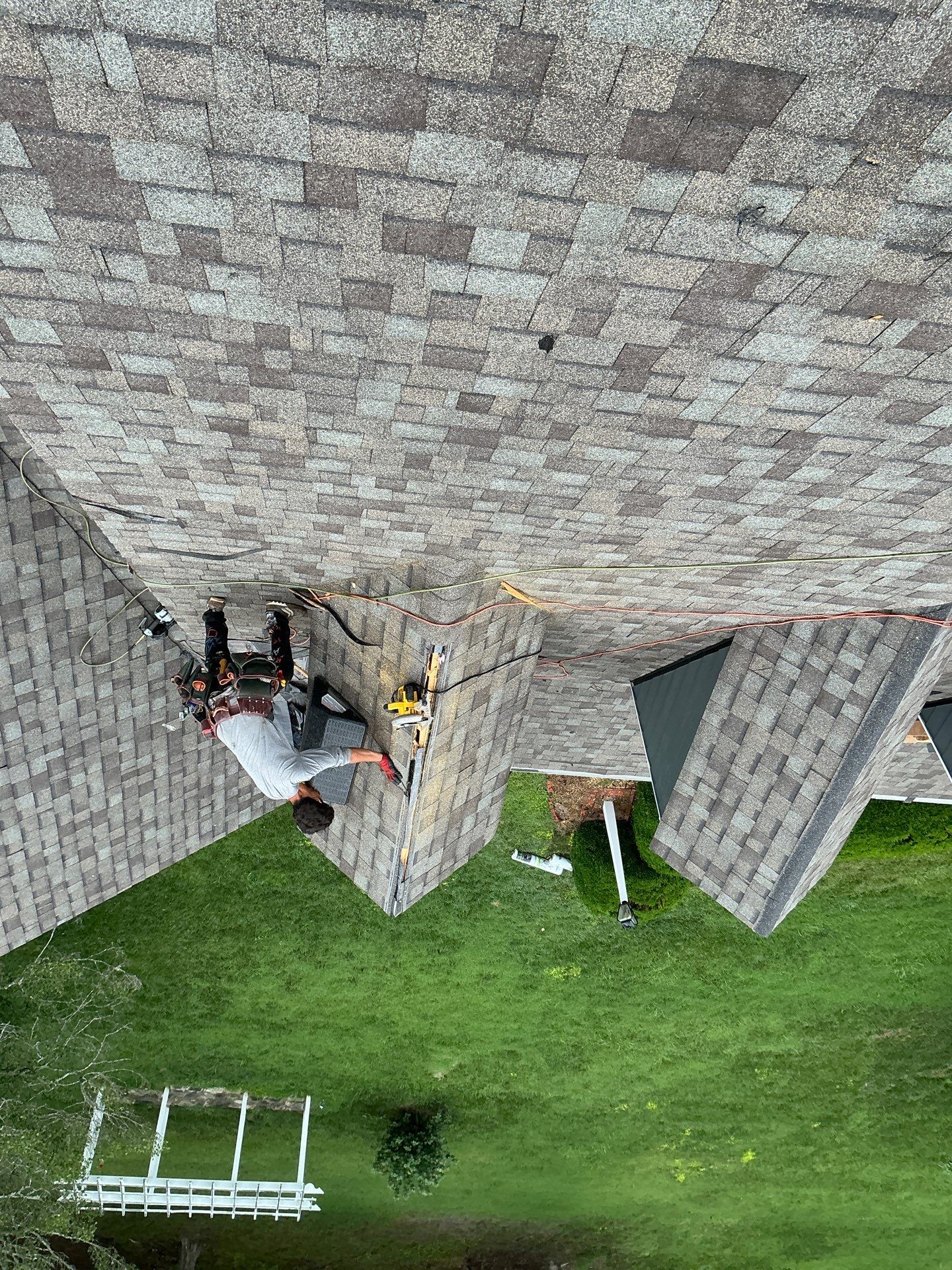Roof Replacement and White Gutter Installation in Gloucester by Cade Construction