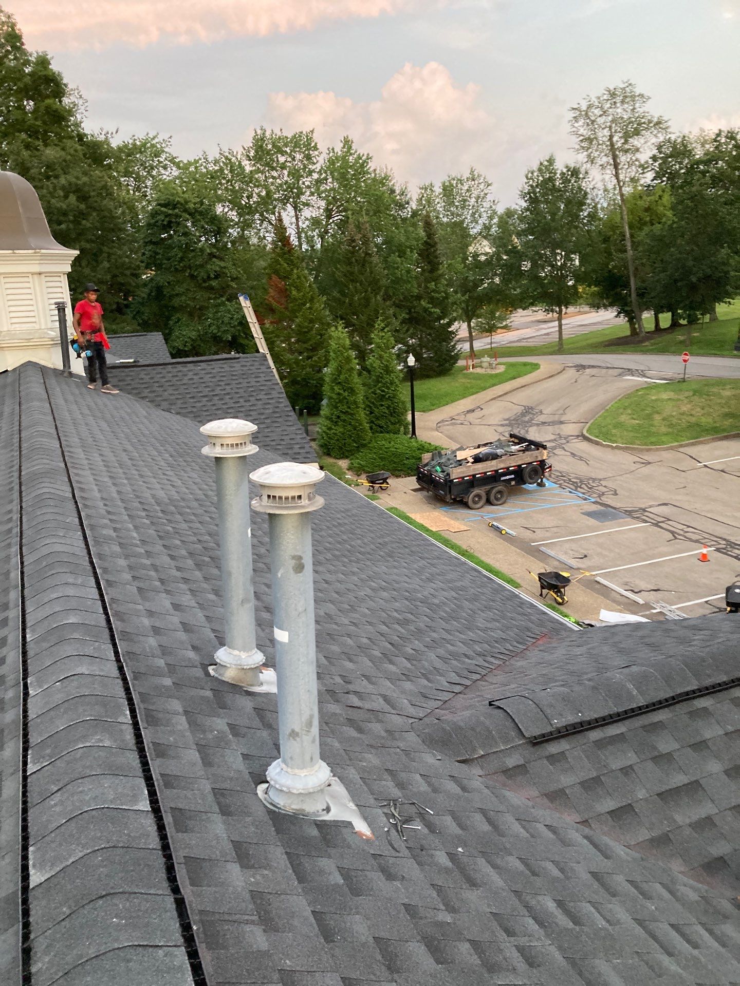 Commercial Roofing Installation using GAF Timberline HDZ Charcoal by Rainstoppers Roofing
