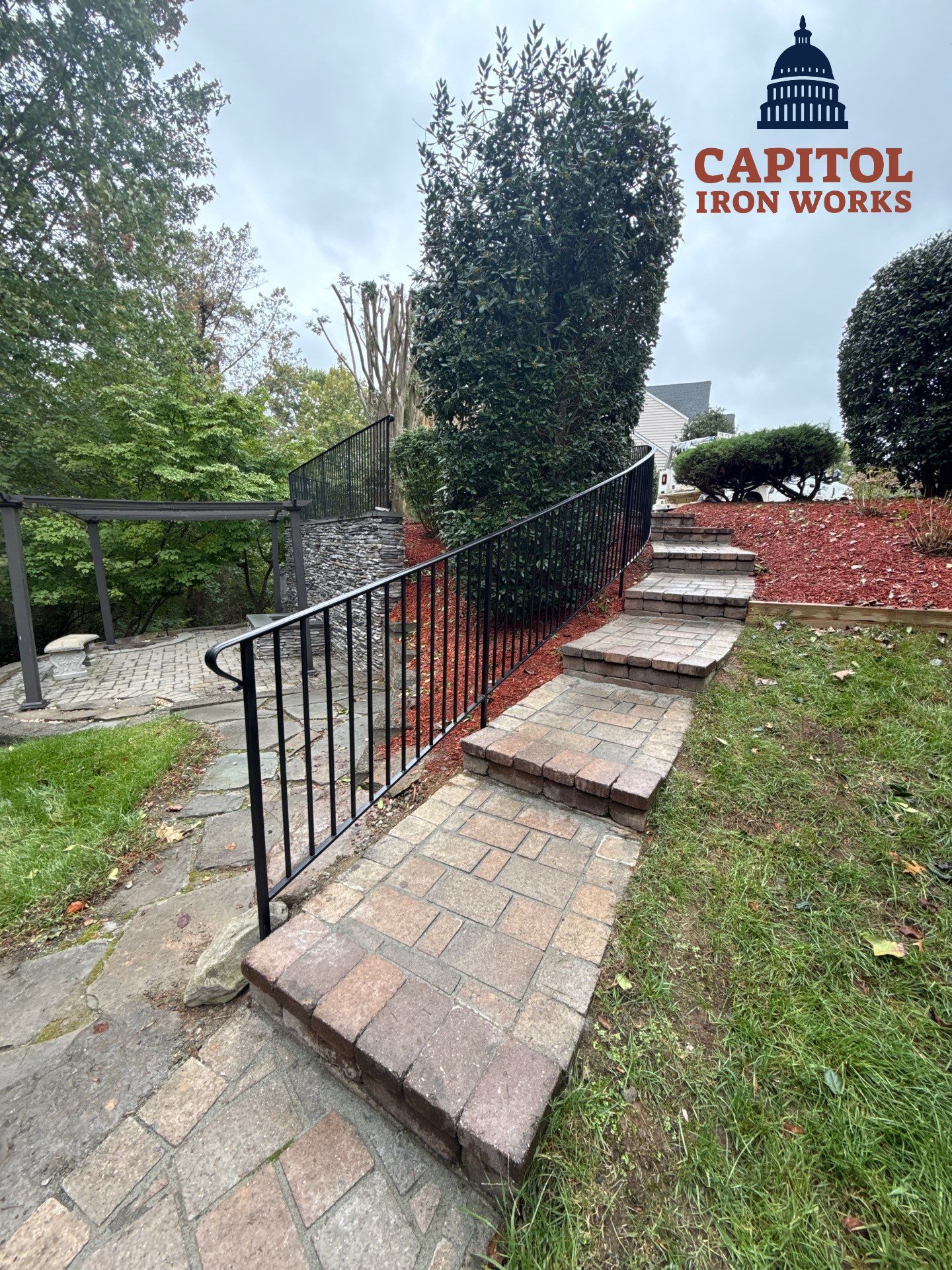 Curved Iron Stair Railing - Bowie, MD by Capitol Iron Works