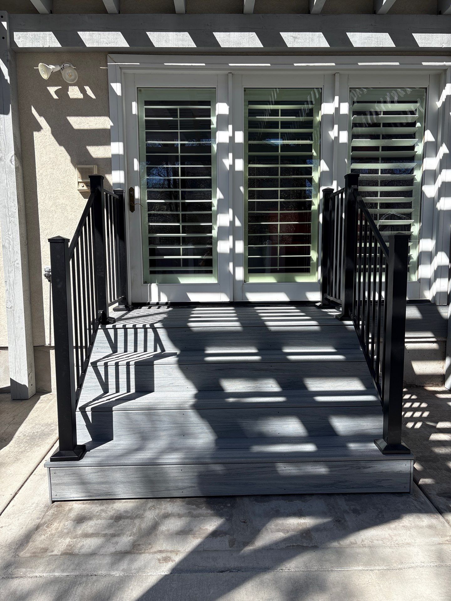 Patio Upgrade with Pergola and Railing by SAGE Decks