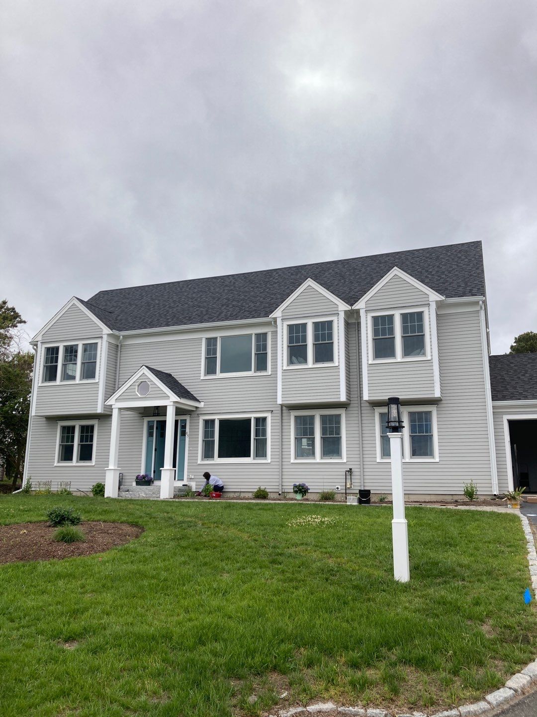 6" K-Style Aluminum Gutter Installed with 3" Round Smooth Downspouts in South Yarmouth, MA by Gutter Pro Enterprises