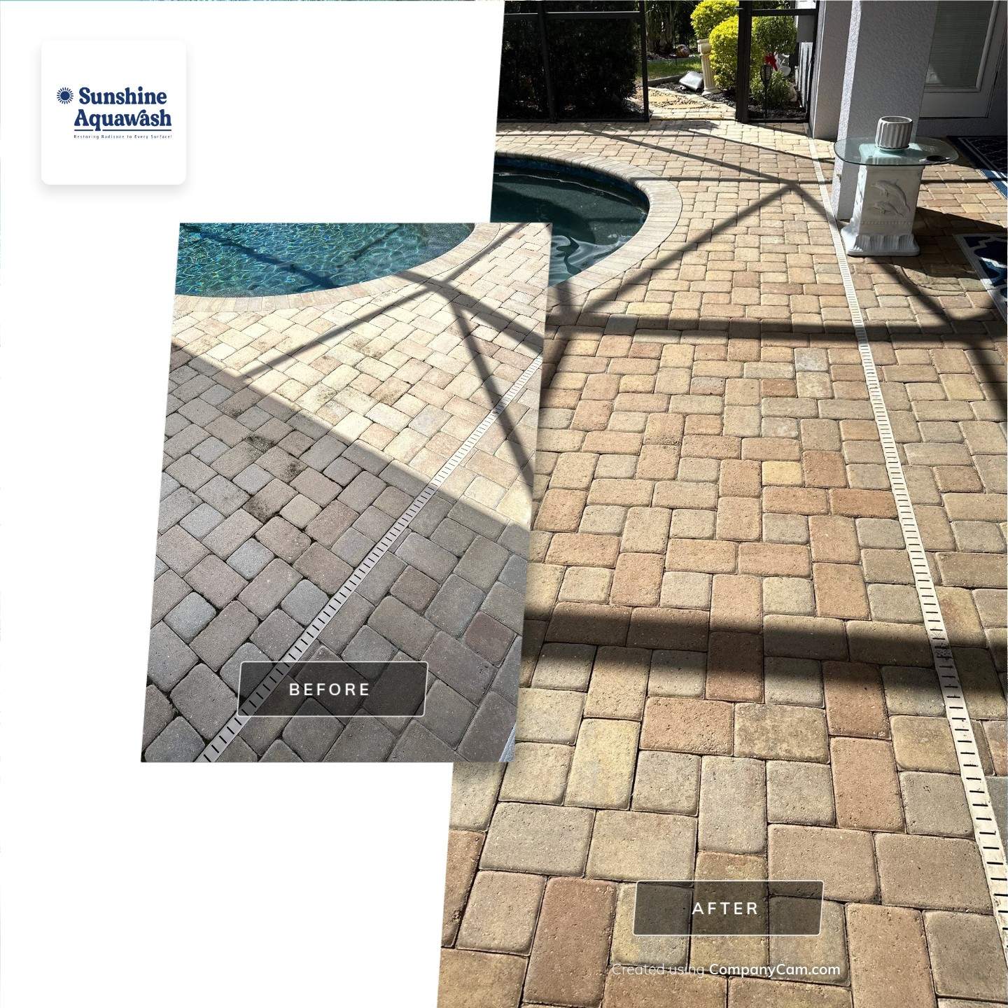 Paver Driveway, Pool Deck, Outdoor Furniture & Culvert Cleaning in Winding River Community, Bradenton, FL | Sunshine AquaWash by Sunshine AquaWash