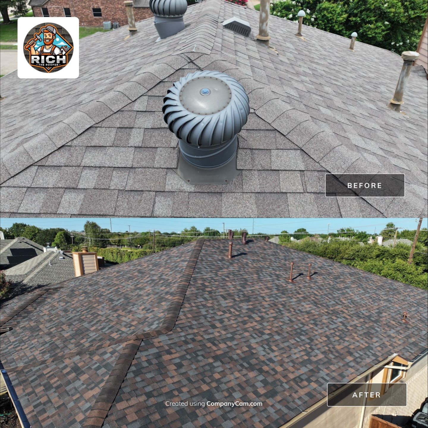 Architectural Shingle Roof Replacement and Damage Assessment in Richardson by Rich the Roofer LLC
