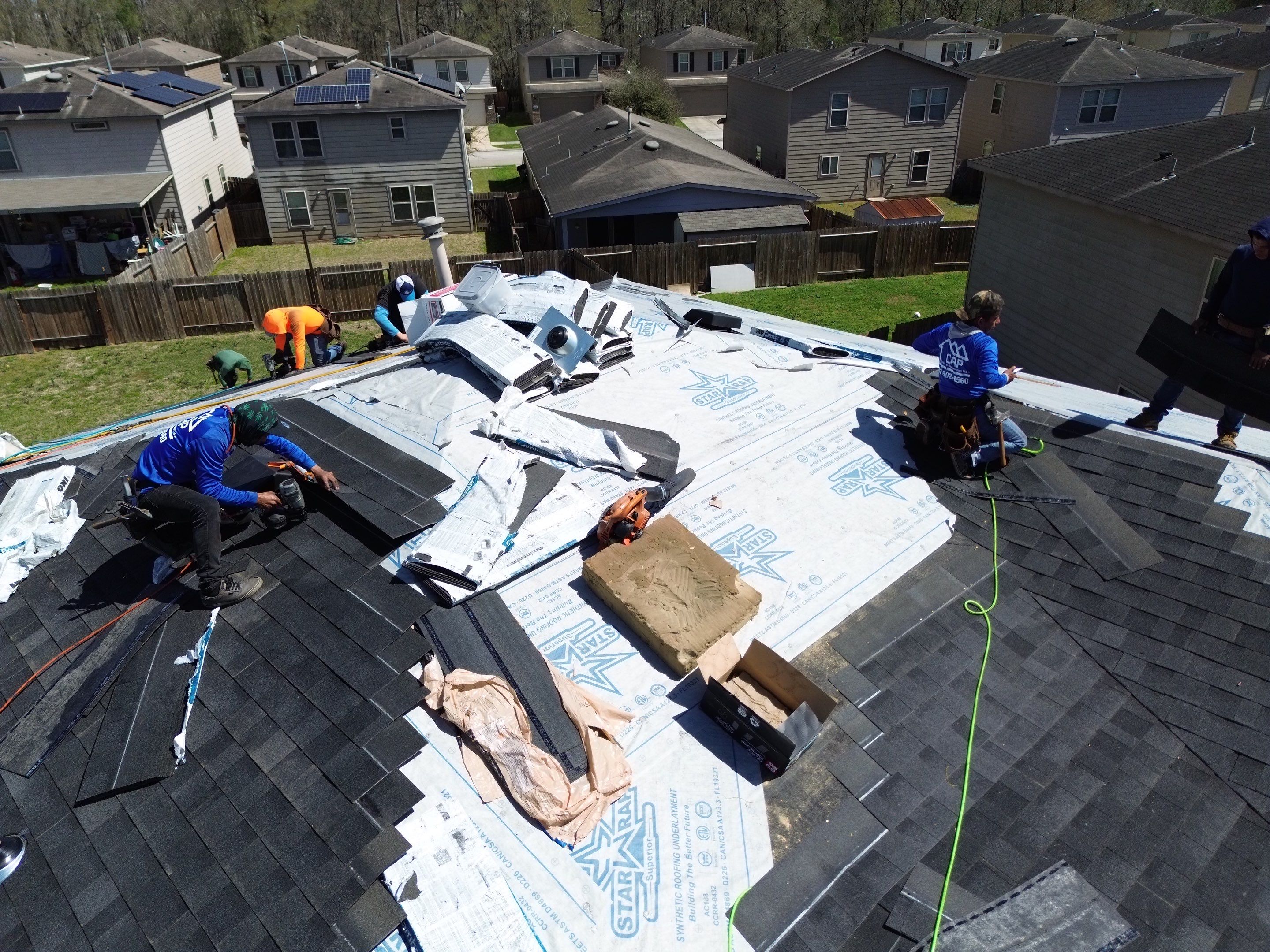 Roof Remplacement using IKO Cambridge Dual Black by CAP Roofing and Construction LLC