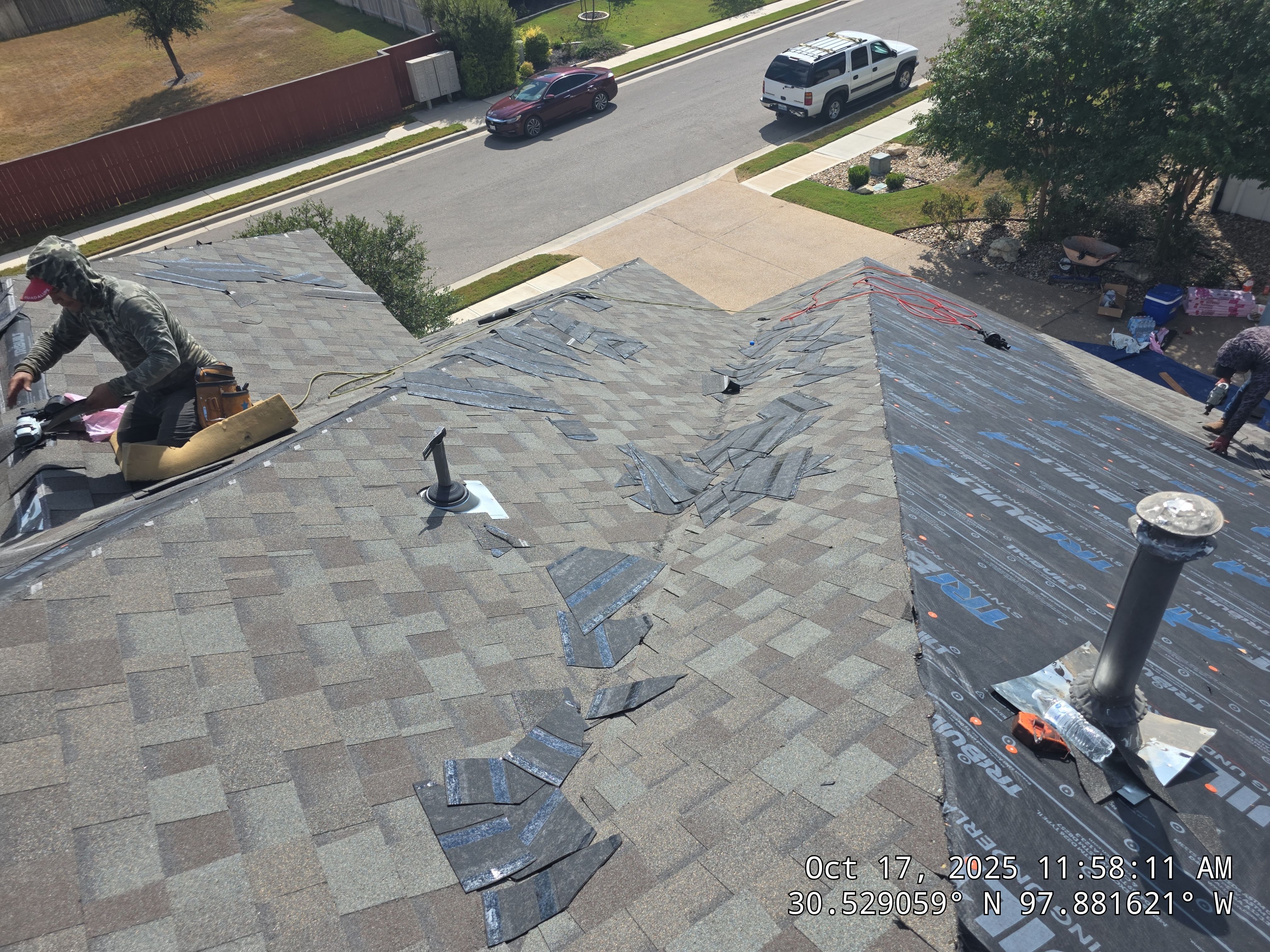 Full Residential Roof Replacement with Architectural Shingles in Leander by Caliber Restoration LLC