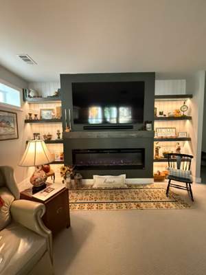 Custom Media Wall and Electric Fireplace Installation in Canton