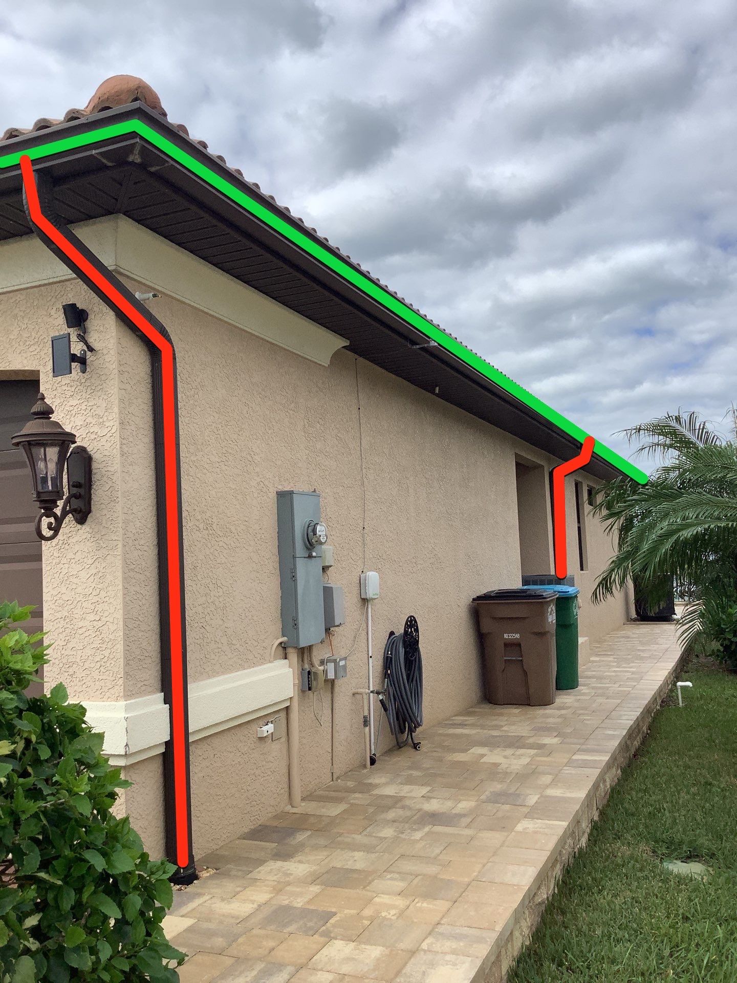 Bronze Downspout Installation in Cape Coral FL by Gutter Professors