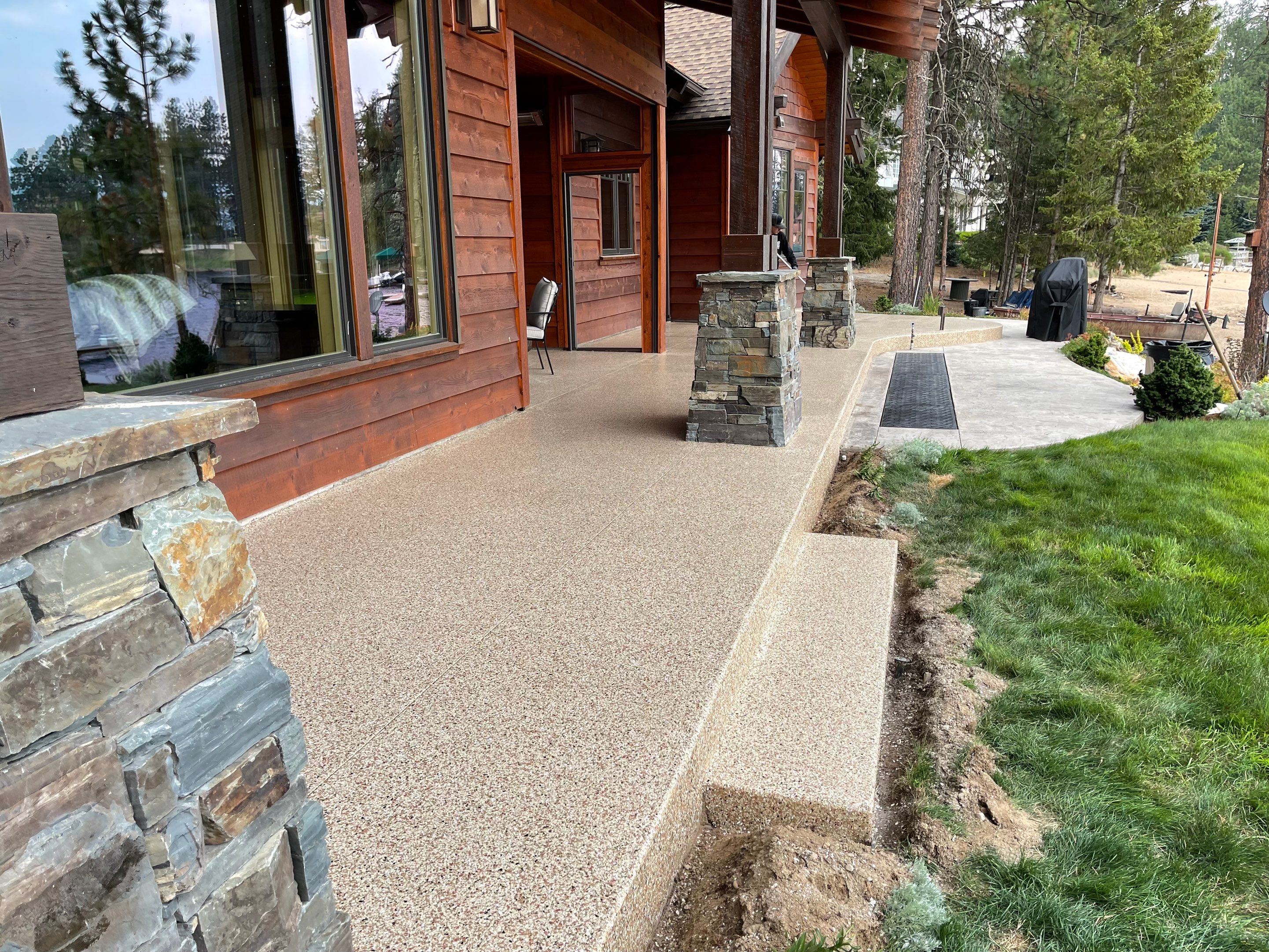 Patio and Walkway using Pecan and the Penntek Evolution Flooring System by Croc Coatings, LLC