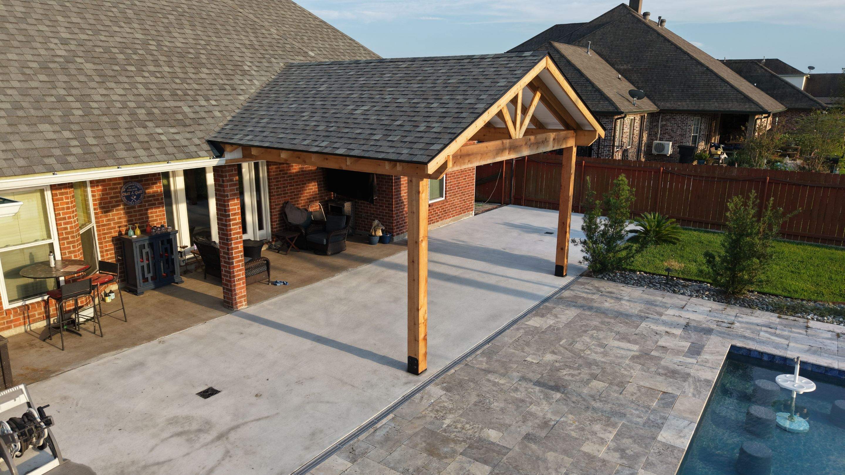 HDS Contractors - Concrete Patio and Cedar Cover in Belle Chasse by HDS Contractors