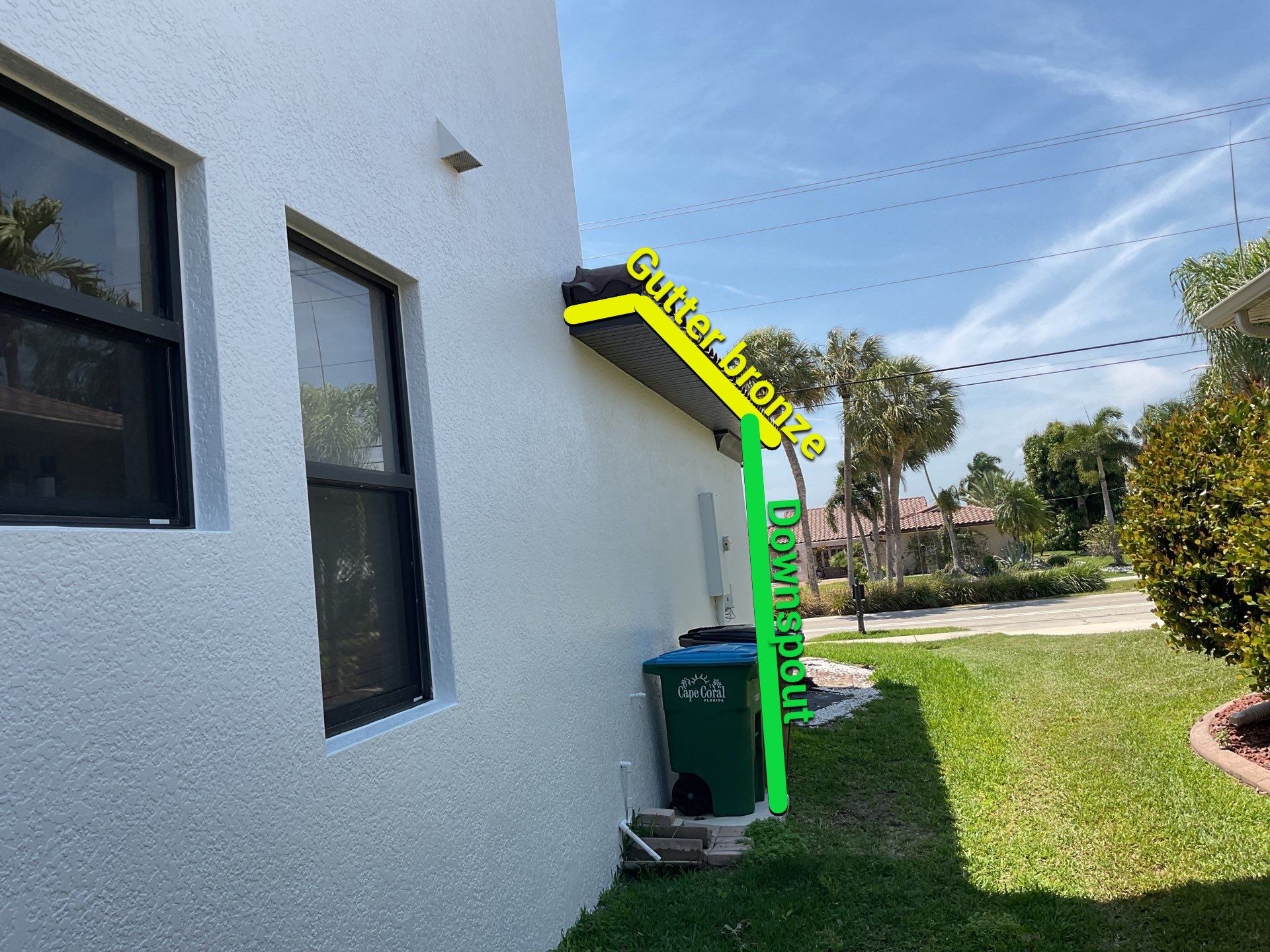 Stylish seamless gutters in Cape Coral FL by Gutter Professors