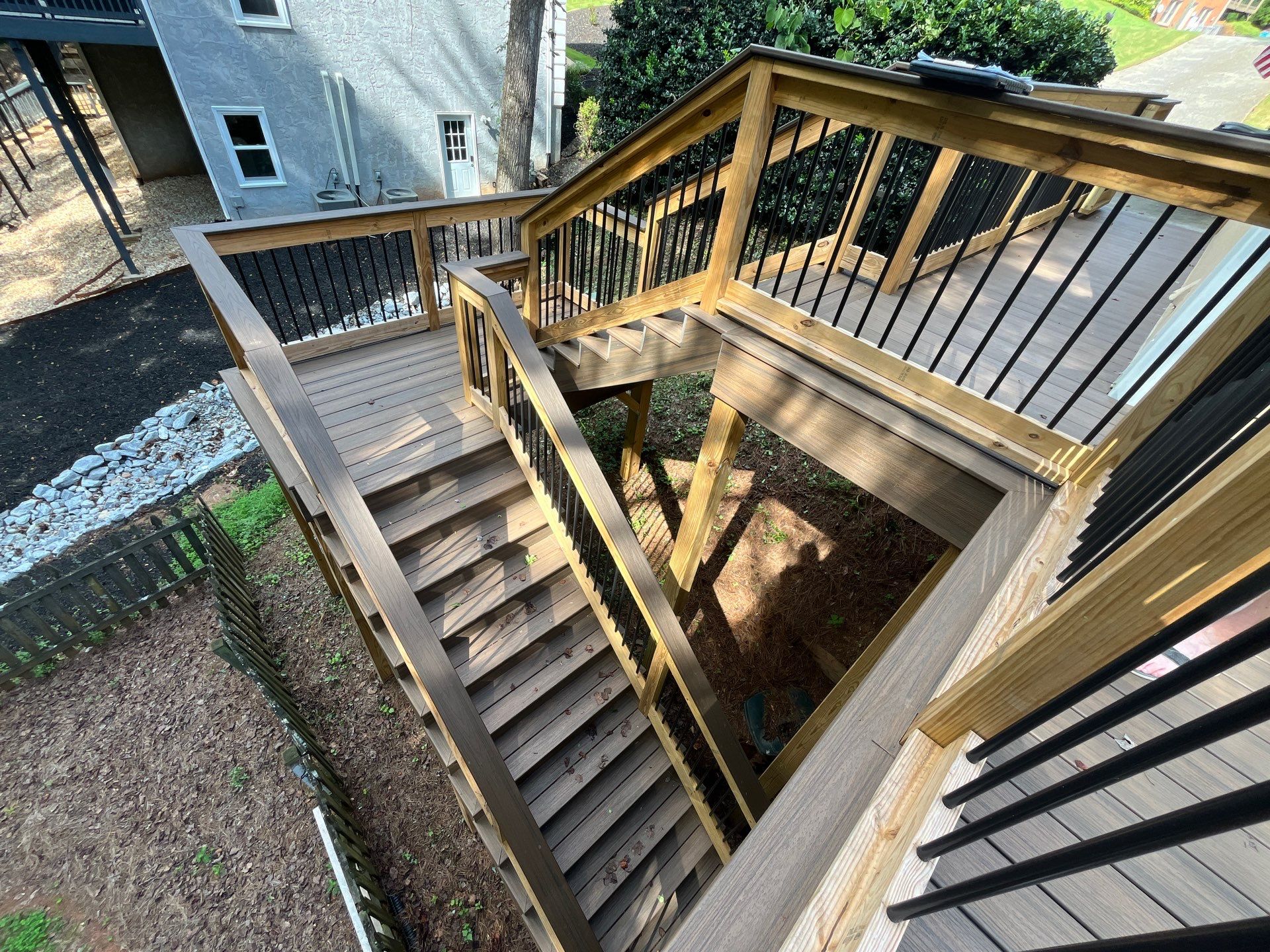 Roswell, GA Deck Build using Trex Enhance Natural Series by Nelson Exteriors 