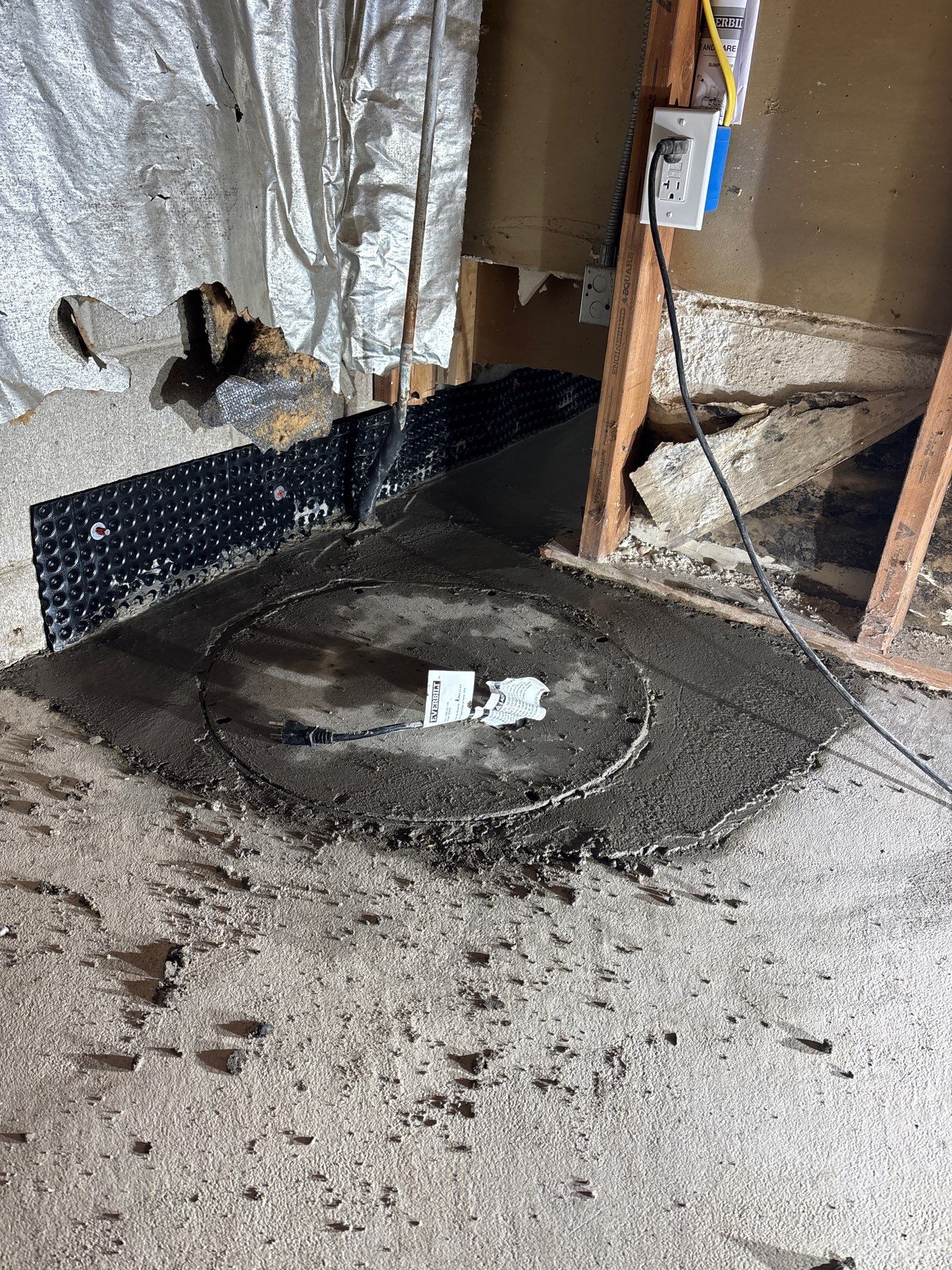Drain tile and sump pump for George by Waterproofing Northeast
