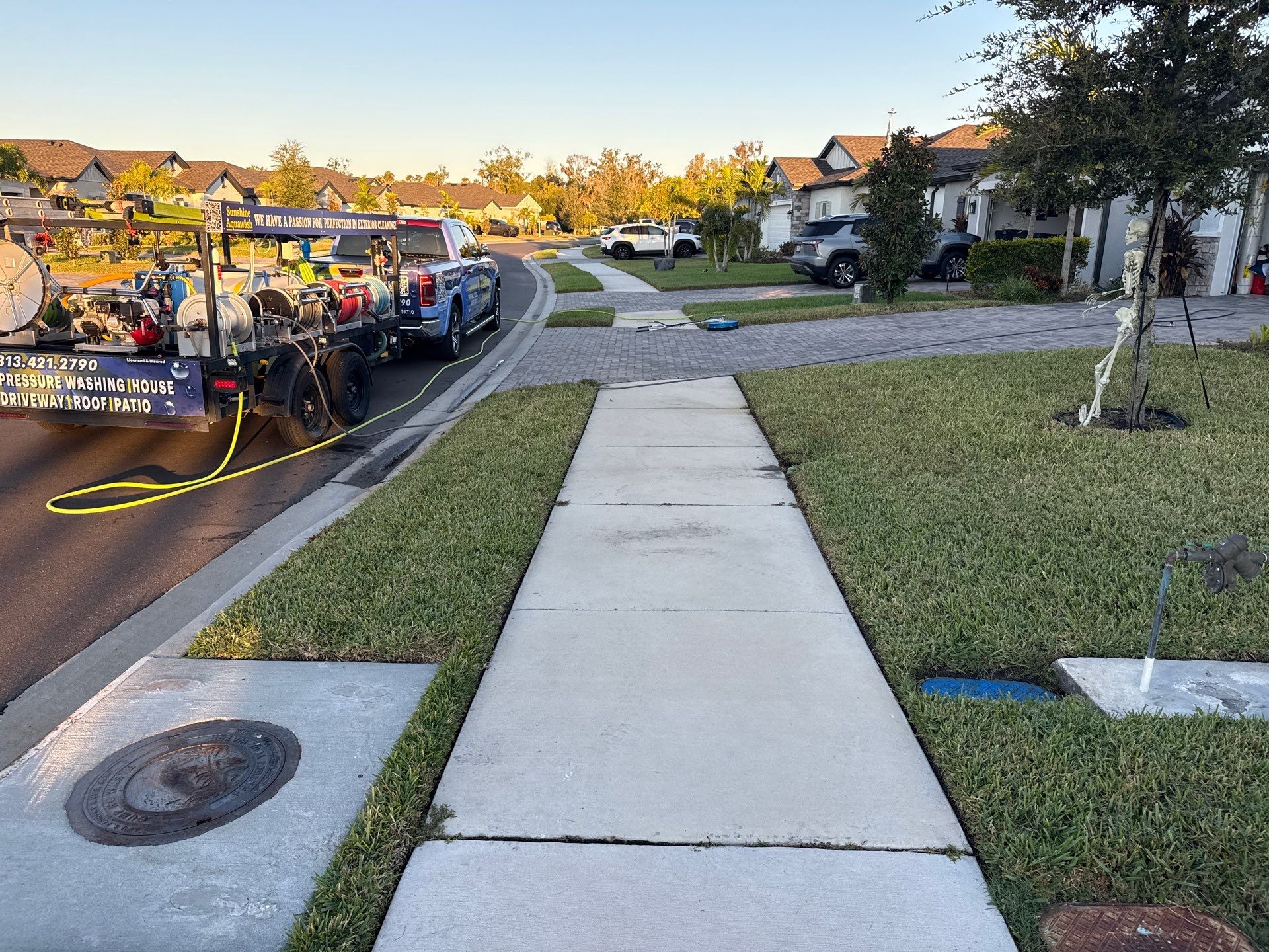 Paver Driveway Cleaning & Sidewalks in Trevesta Palmetto FL by Sunshine AquaWash