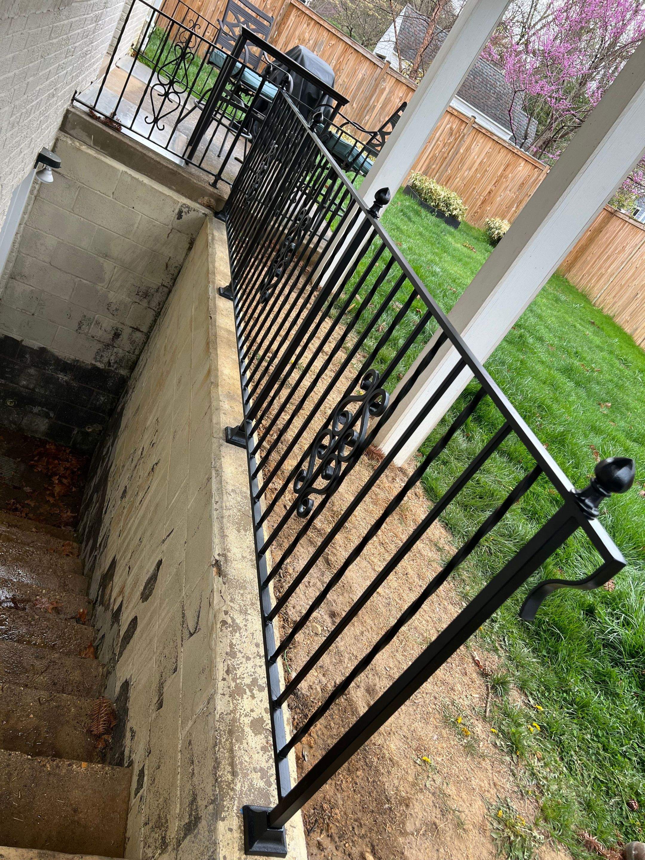 Custom Ornamental Iron Railings with S-Scrolls – Glenwood Rd – Bethesda, MD by Capitol Iron Works