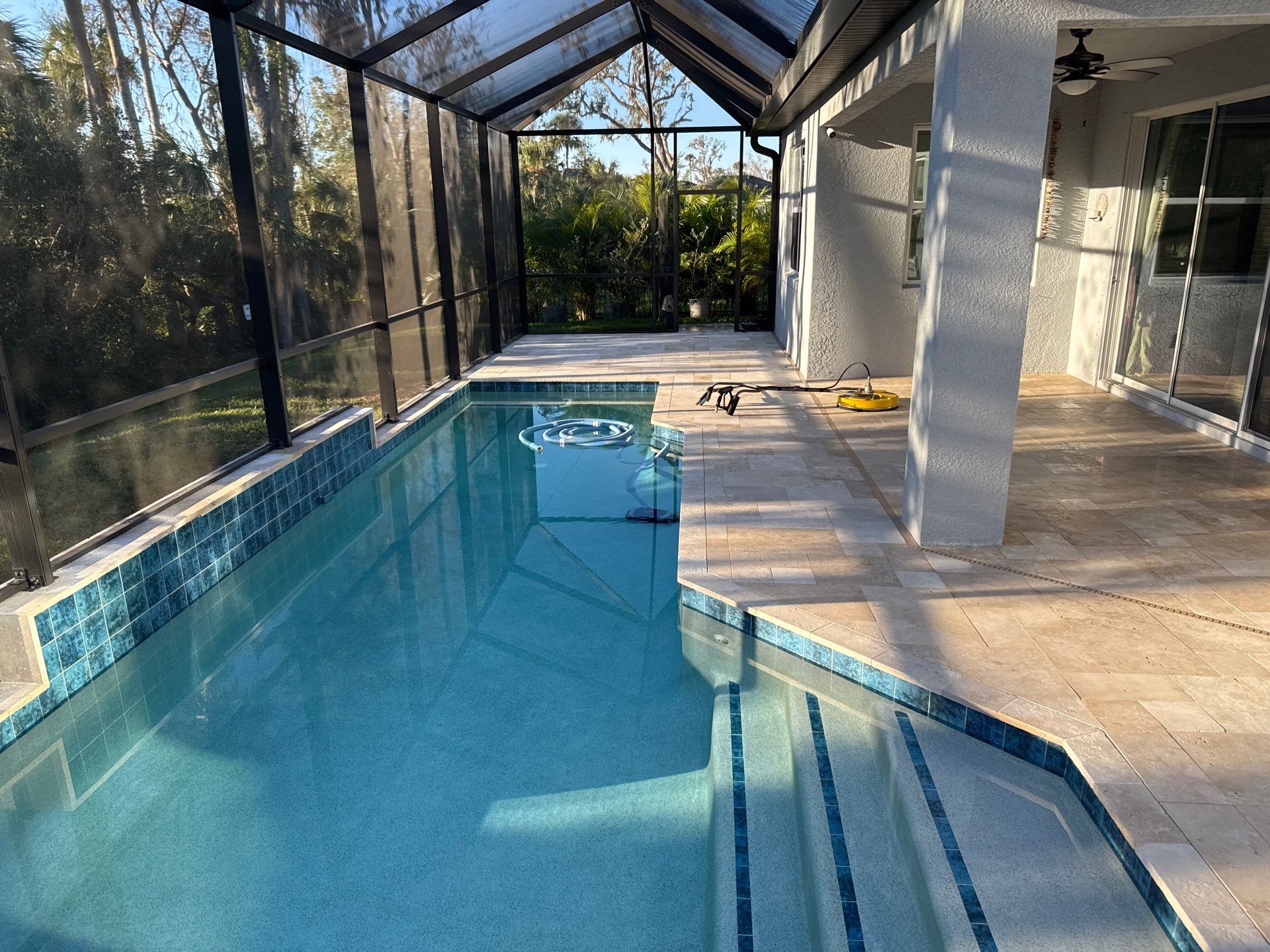 Paver Pool Deck Cleaning & Pool Cage Cleaning in Trevesta – Palmetto, FL by Sunshine AquaWash