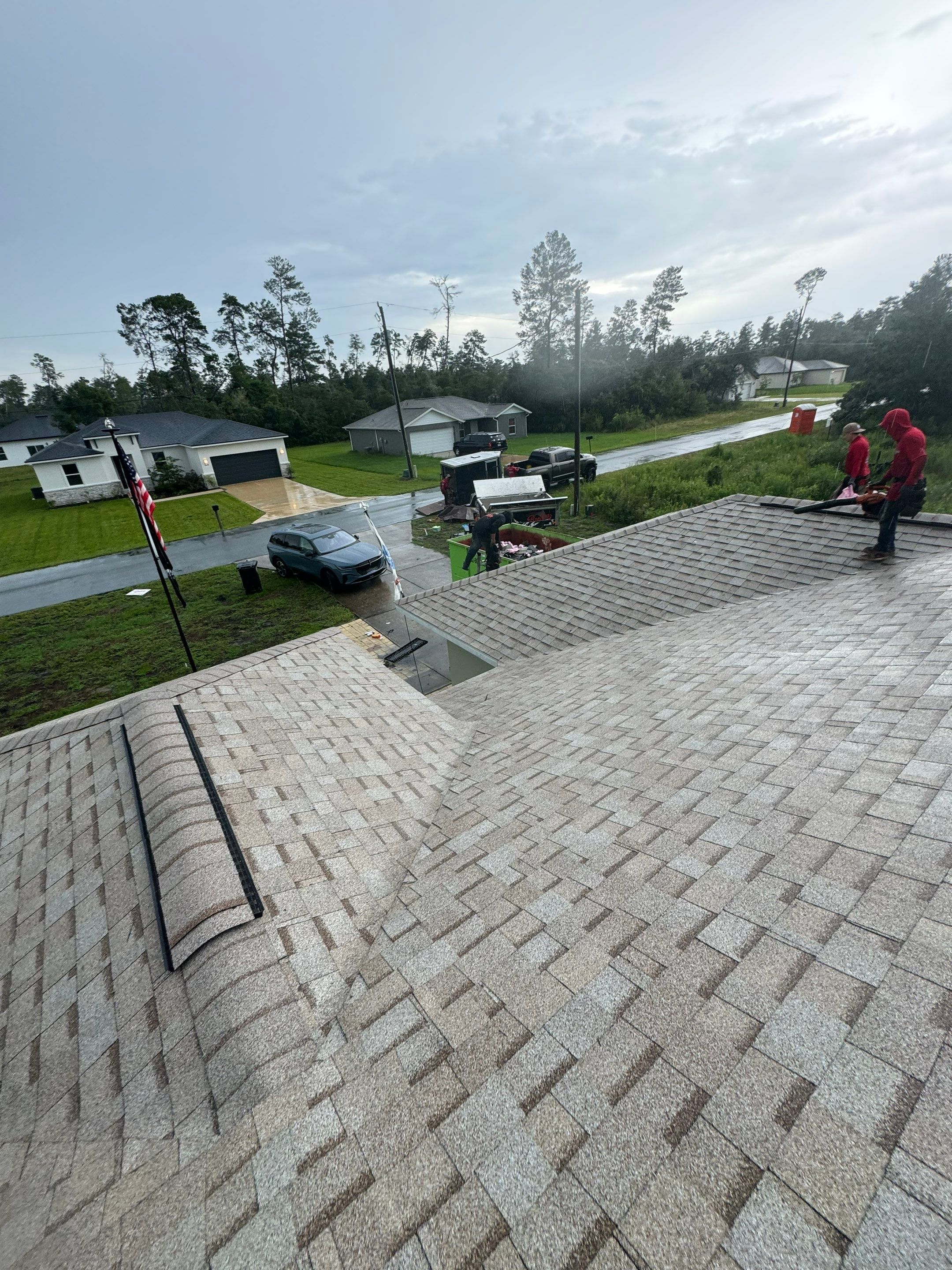 Amber Color Shingles on a new Ocala Reroof by Brehm Roofing