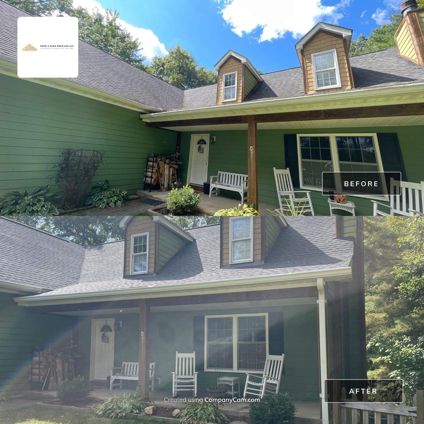 Beautiful New Roof & Gutters by Peak 2 Peak Services LLC