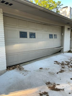 Amarr Recessed Panel Garage Door Installation with Windows in Bedford