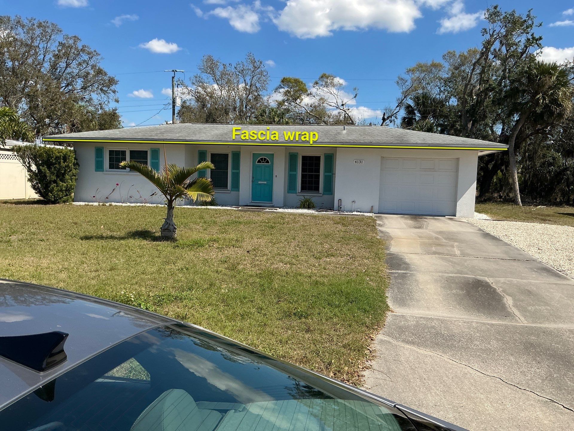 Soffit and Fascia Installation using White Soffit in Sarasota Fl by Gutter Professors