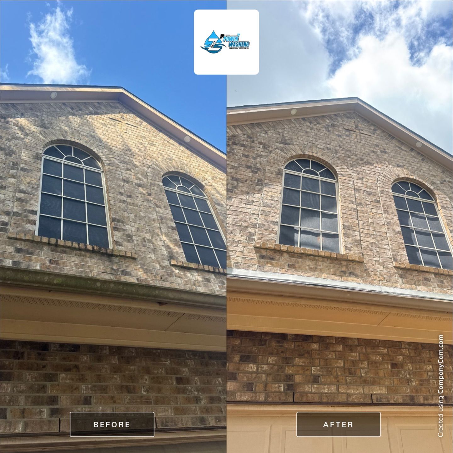 Full Exterior House Wash and Concrete Cleaning in Rosharon by Zeal Power Washing