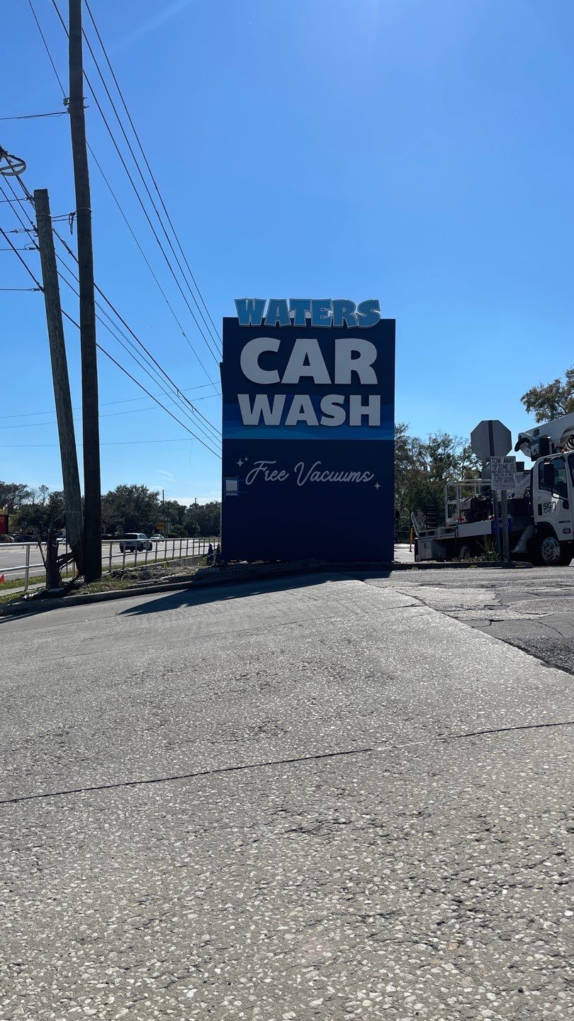 Waters Car Wash Monument Sign and Channel Letters by SignCrafters