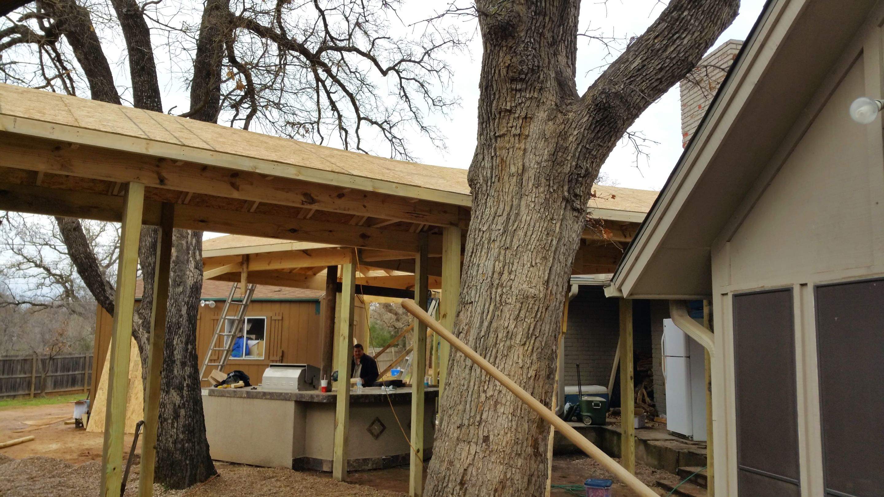 Covered Walkway Patio for a Private School by First United Roofing & Construction