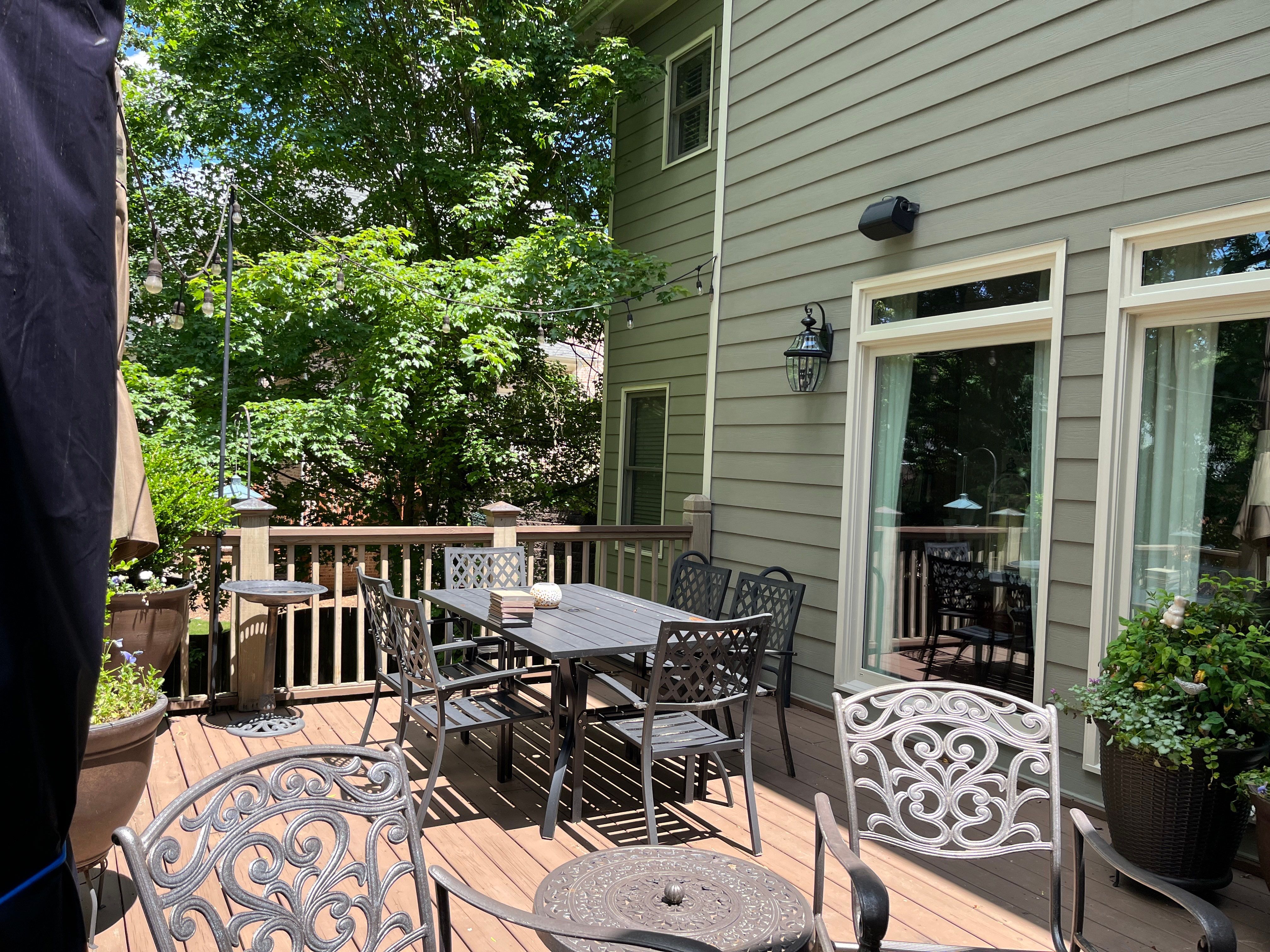 Tucker, GA Covered Porch Build and Deck Replacement using Deckorators Voyage Series Decking by Nelson Exteriors 
