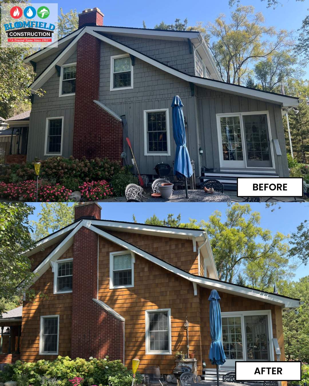 Cedar Siding Replacement  by Bloomfield Construction & Restoration