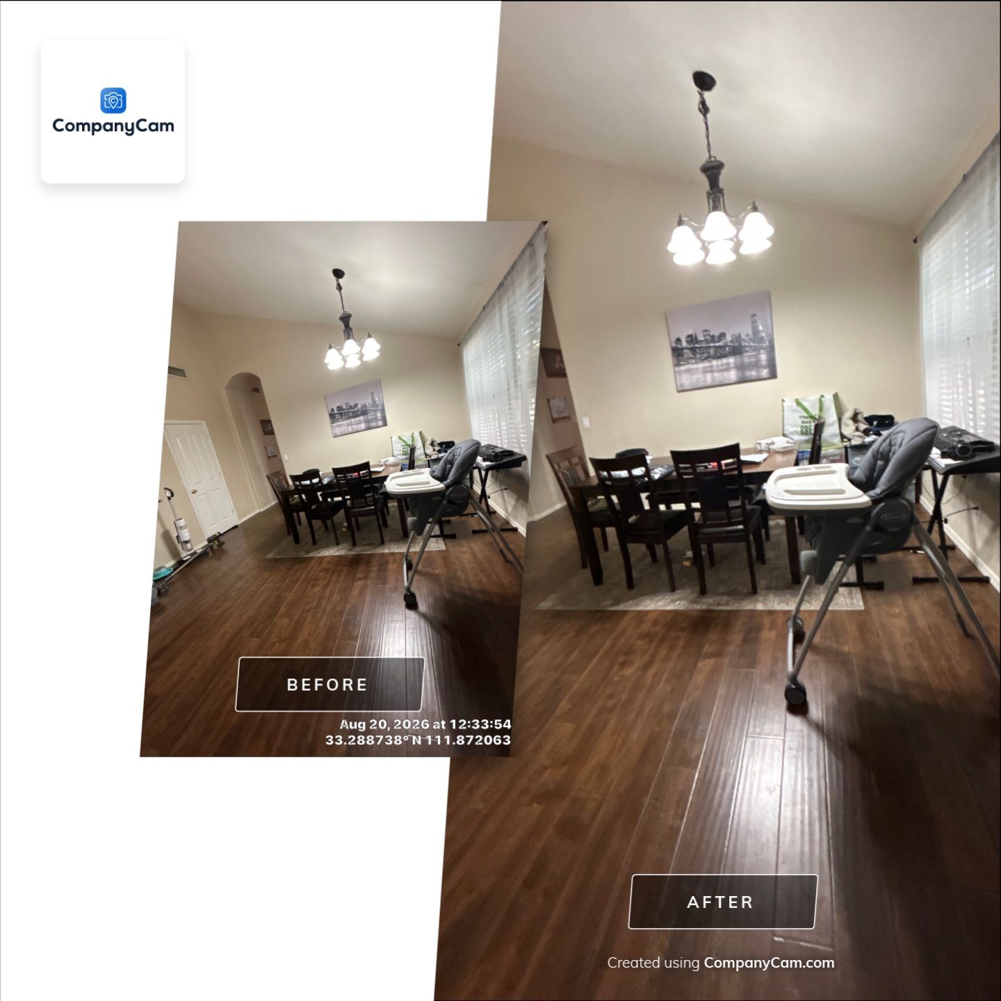 Dark Wood-Look Laminate Flooring Installation in Chandler by CompanyCam Sales Demo