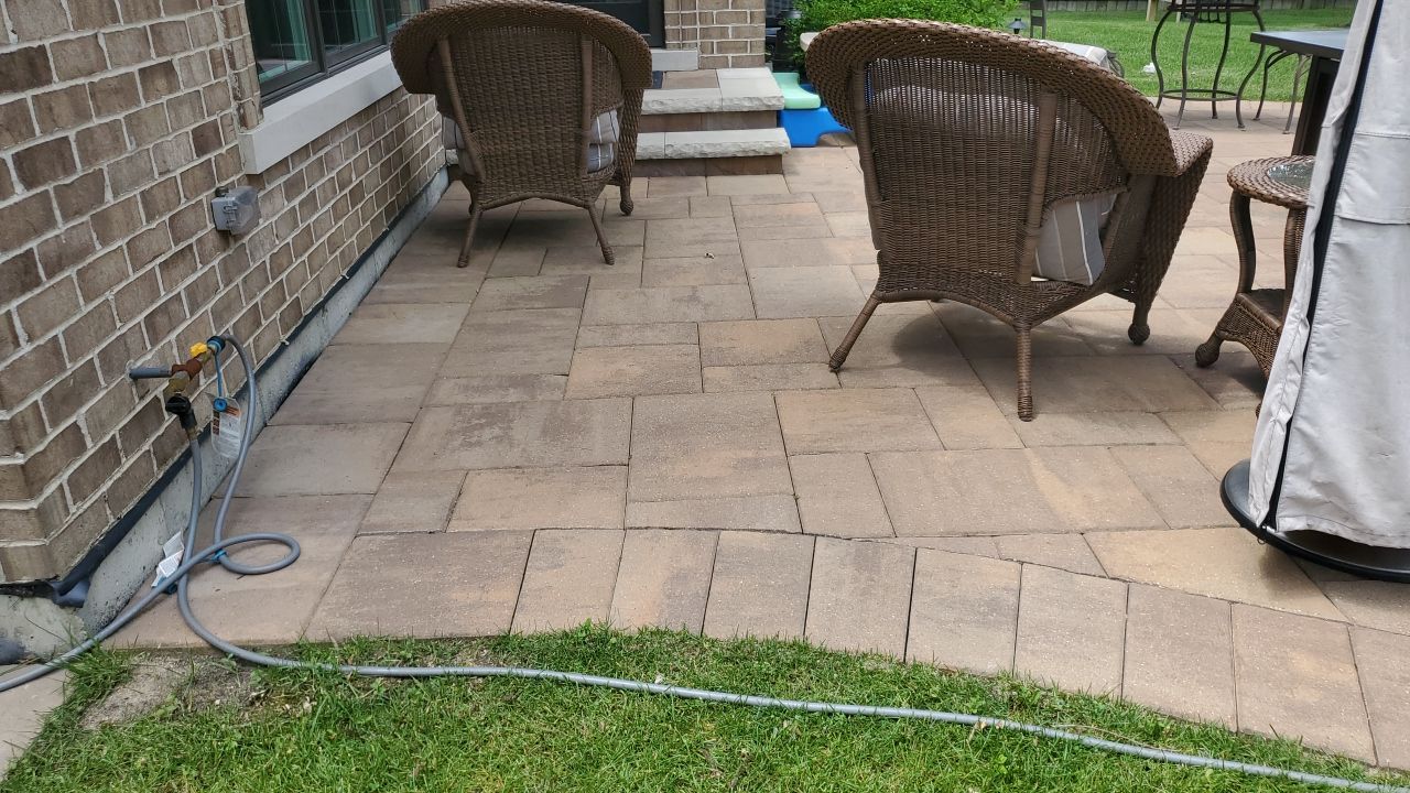 Brick paver clean, sand and seal by Northern Power Washing LLC.