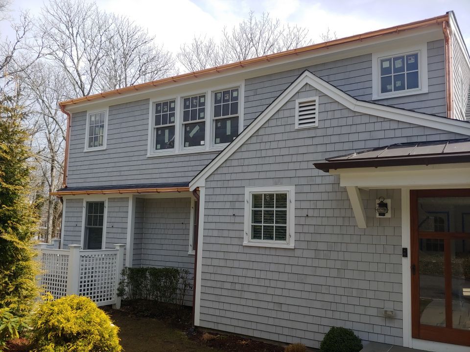 Gutter Installation using 6" Half Round Copper Gutter by Gutter Pro Enterprises