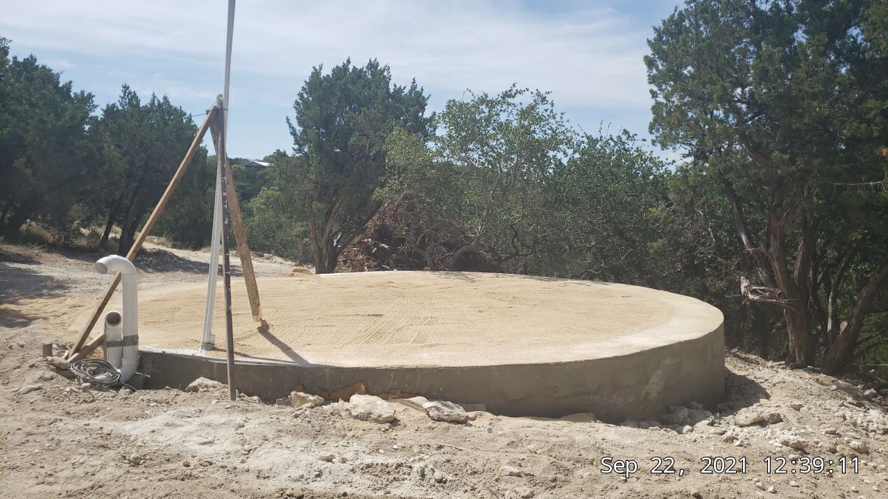 Cliffside installation for primary water source. by Hill Country Rain Water