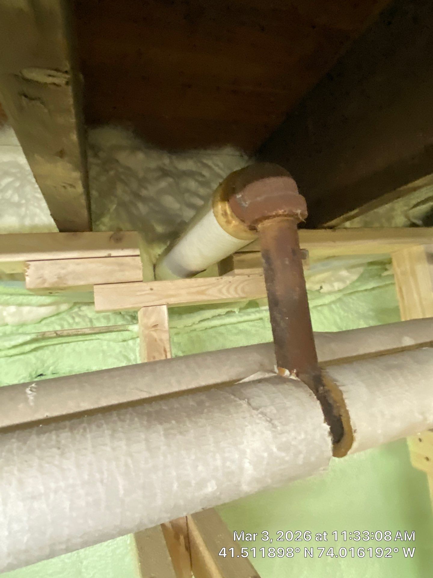 Attic Insulation using open cell spray foam by NYS Foam & Energy