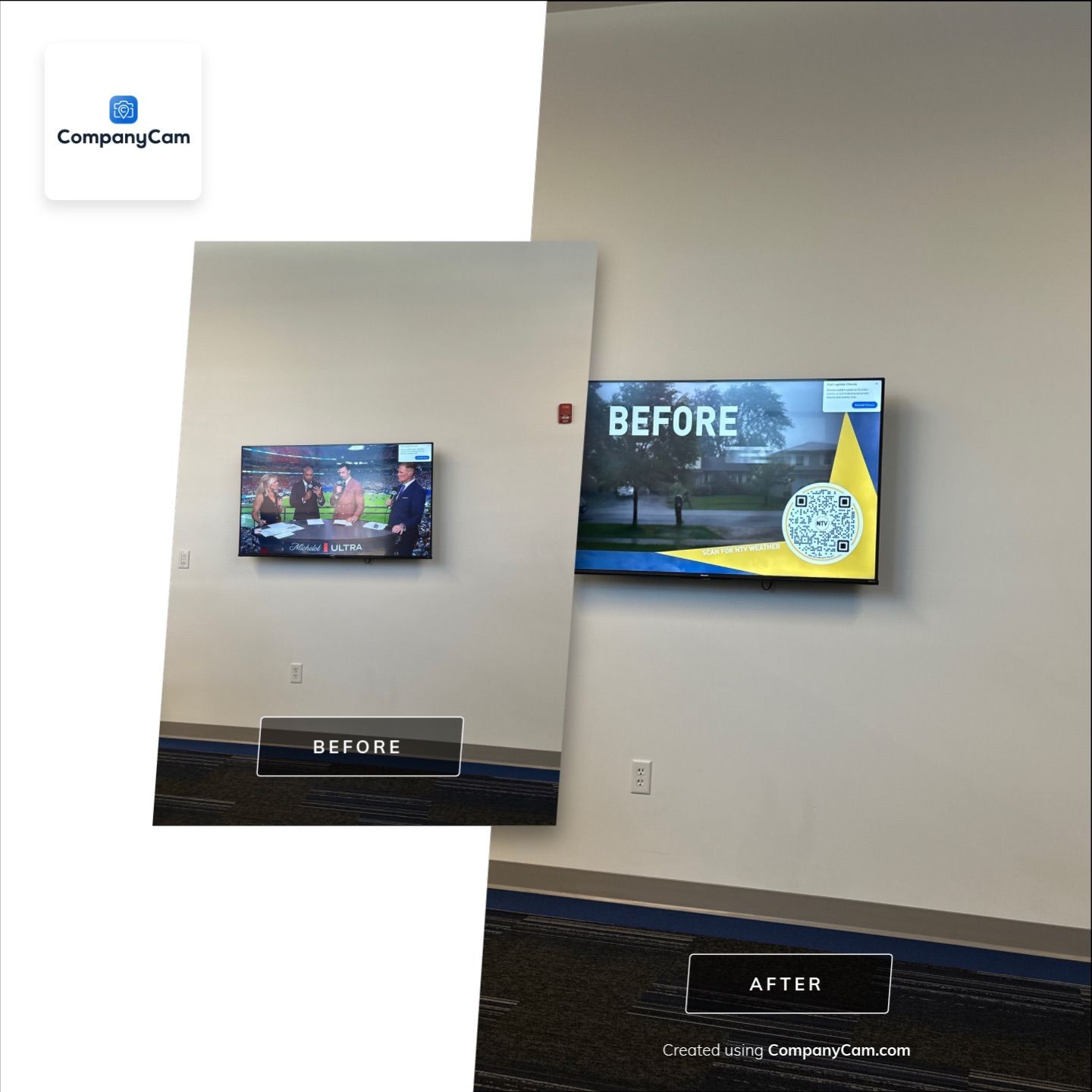 Modern Commercial Office Workspace Buildout and TV Installation in Lincoln by CompanyCam Sales Demo