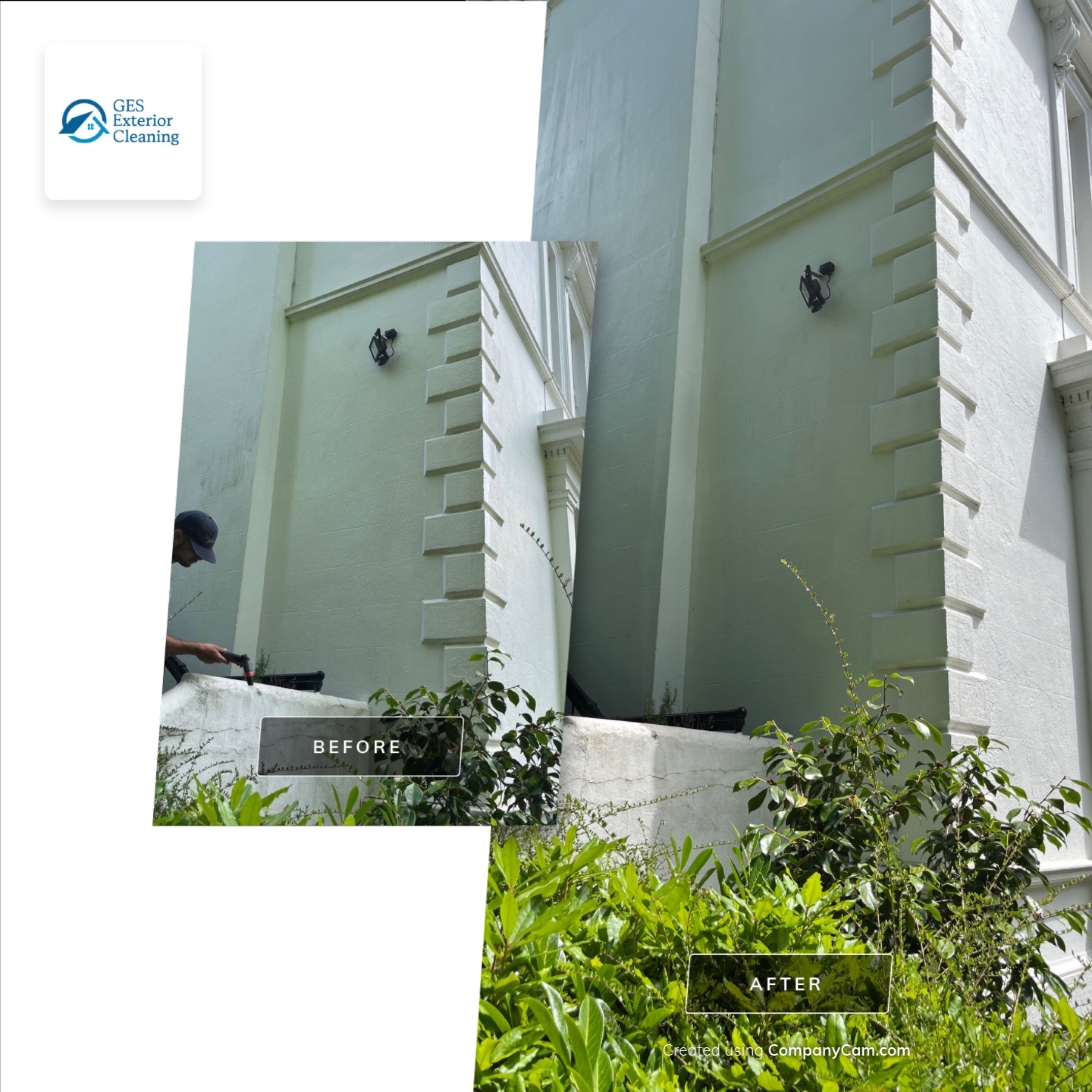 Render and patio clean using Pureseal Biocide by Ges Exterior Cleaning ltd