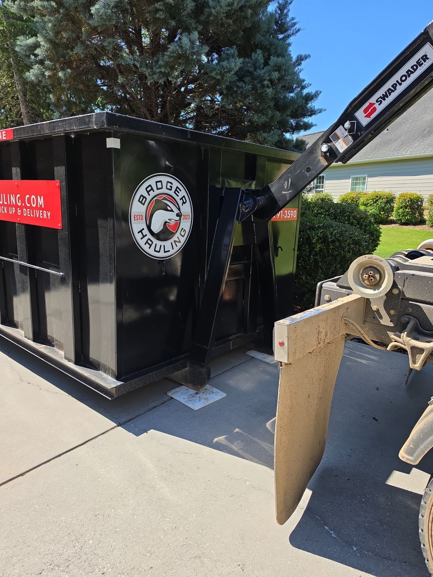 Dumpster rental in Waxhaw by Badger Hauling
