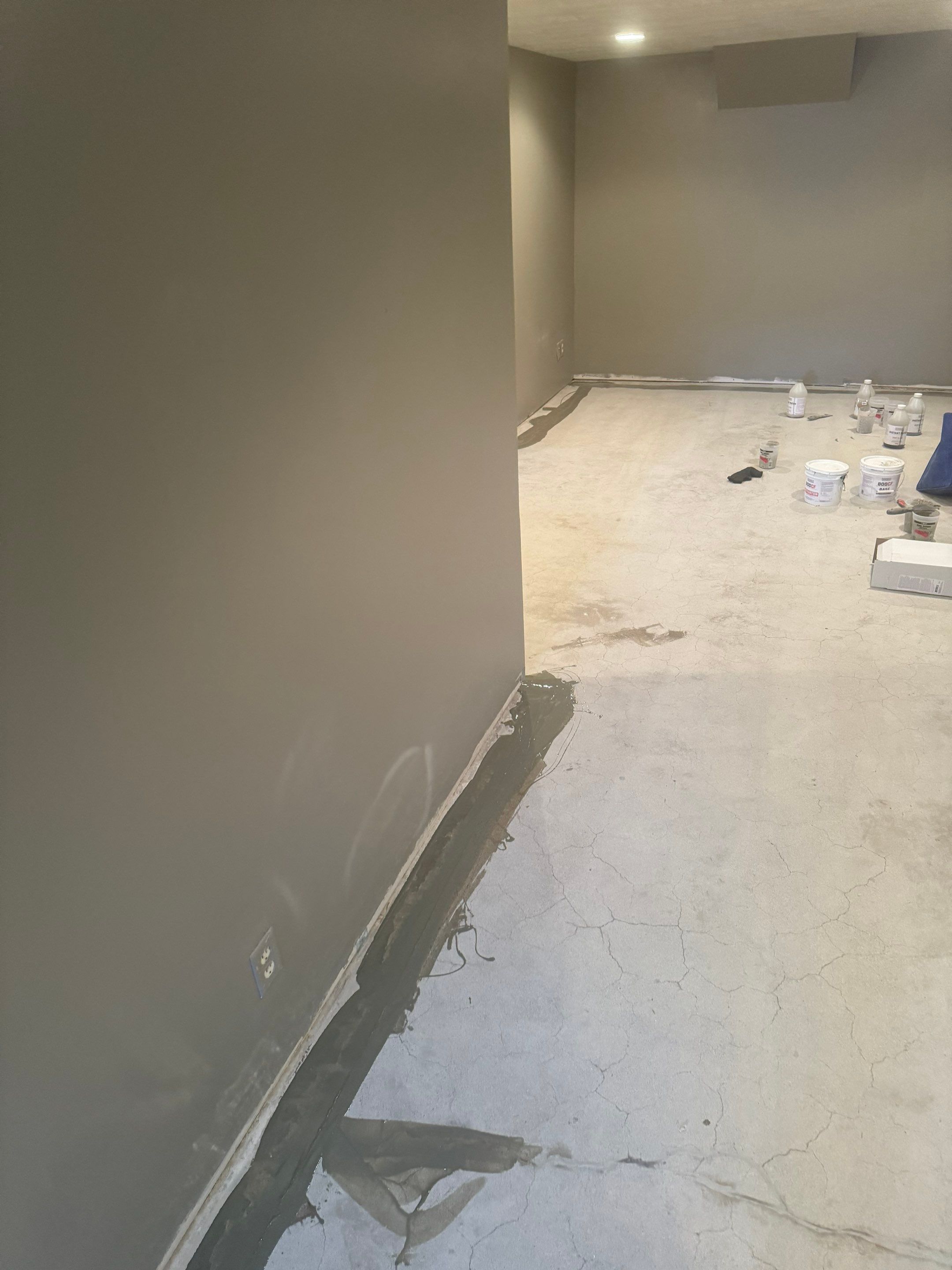 Custom Multi-Fleck Epoxy Floor Coating for Residential Basement by Select Painting, Coatings & Garage Cabinets