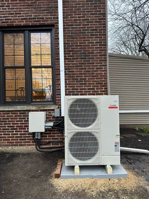 Central Air Conditioning Installation using Mitsubishi 4 Ton Smart Multi Zone Heat Pump System