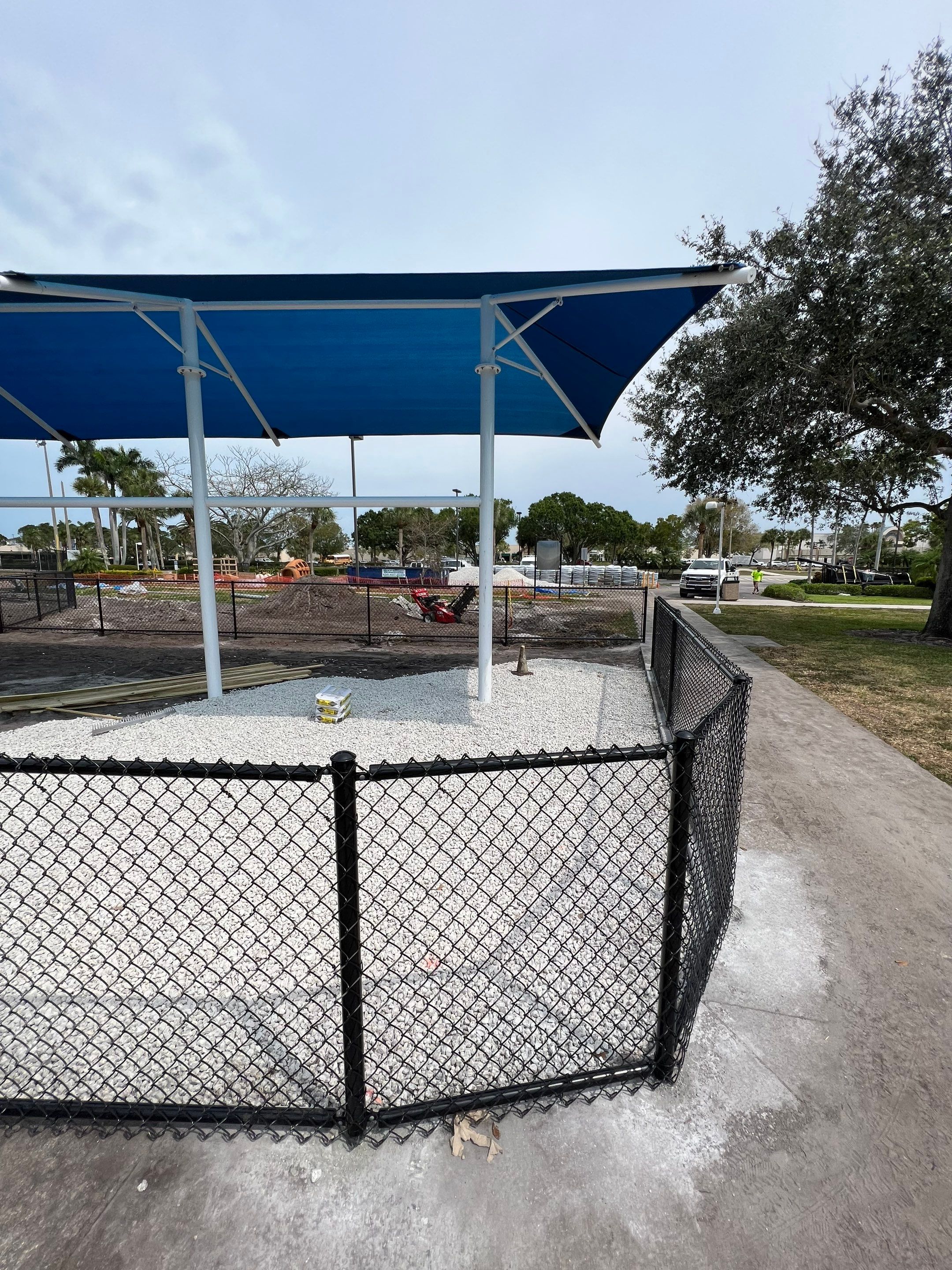 Vinyl Coated Chain-link fence for the City of Naples around Fleischmann Park Playground.  by Asap fence and gates, LLC