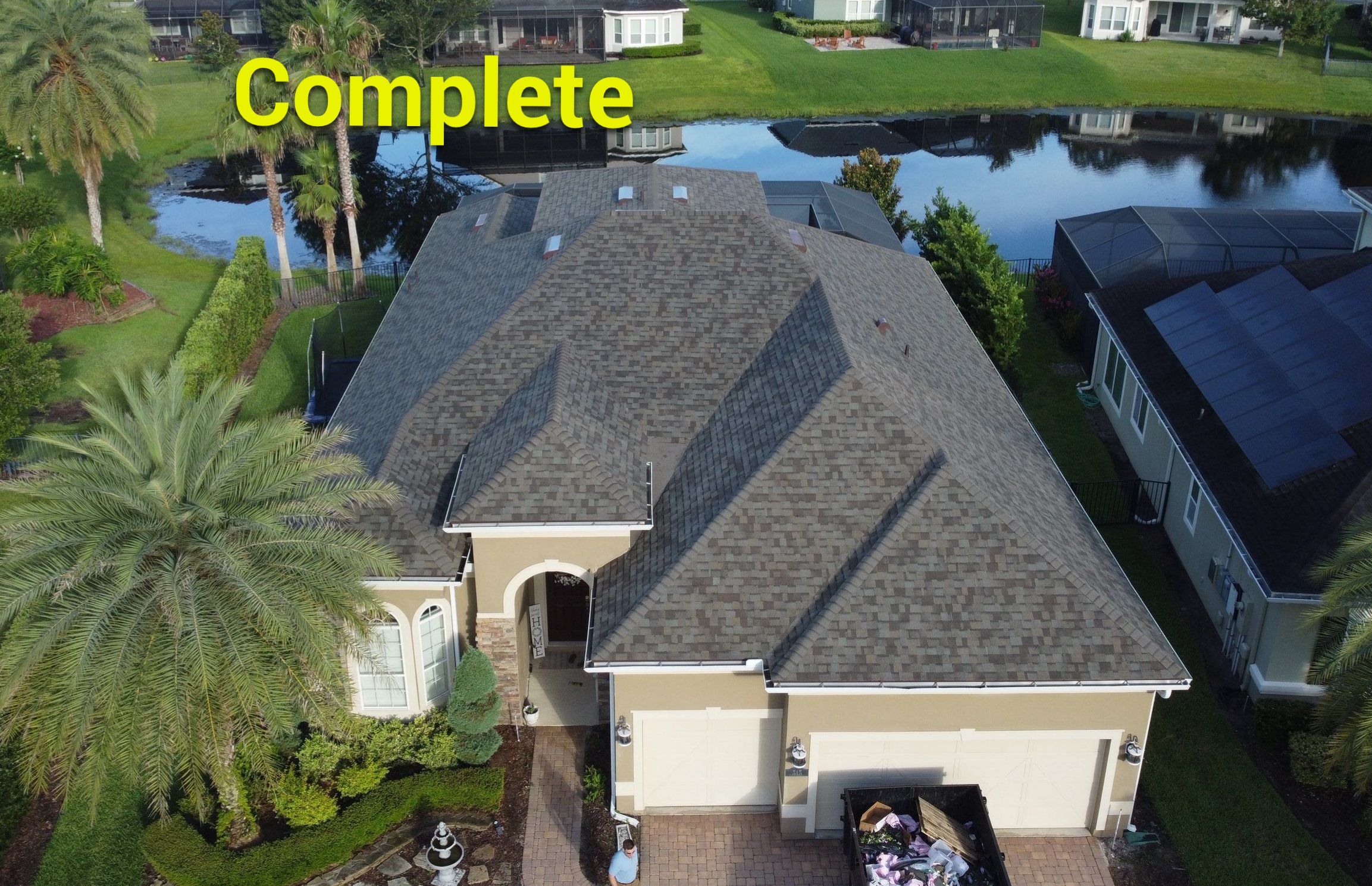 Ponte Vedra Residential Roof Replacement with Driftwood Architectural Asphalt Shingles by Trinity Restoration and Roofing LLC