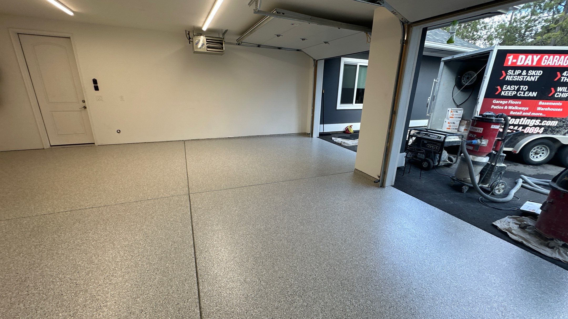Garage Transformation using Mt Everest by Croc Coatings, LLC