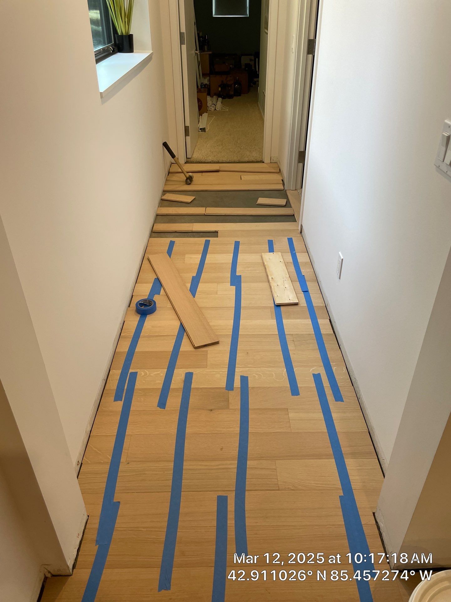 Basement Remodel using Engineered White Oak by RTBaldwin Hardwood Floors