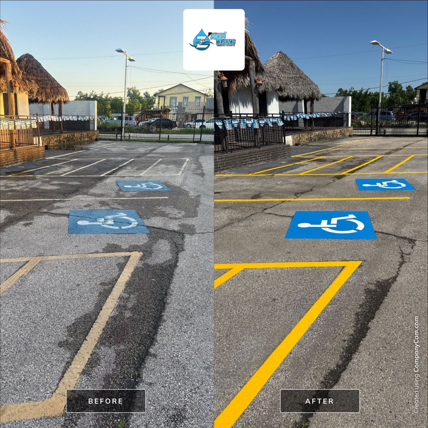 Commercial Parking Lot Striping and Safety Marking Installation in Houston by Zeal Power Washing