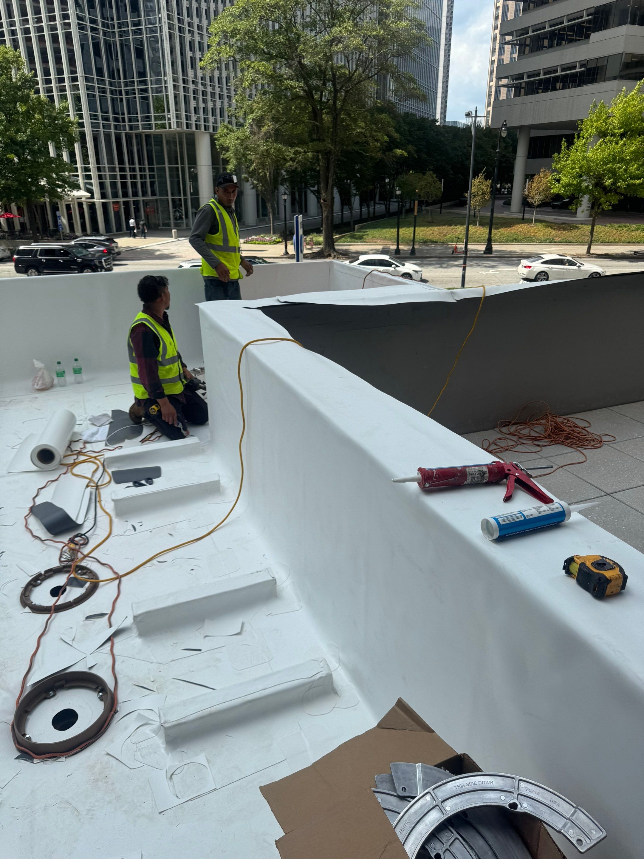 Spanish Tile & TPO Roofing Installation – Cuevacia Restaurant | Colony Square Midtown Atlanta by Mosaic Roofing Company