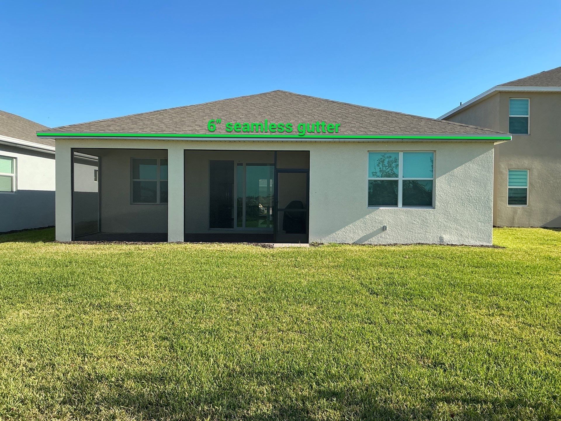 Aluminum Seamless Gutters using 3X4 Elbow Downspout in Cape Coral FL by Gutter Professors