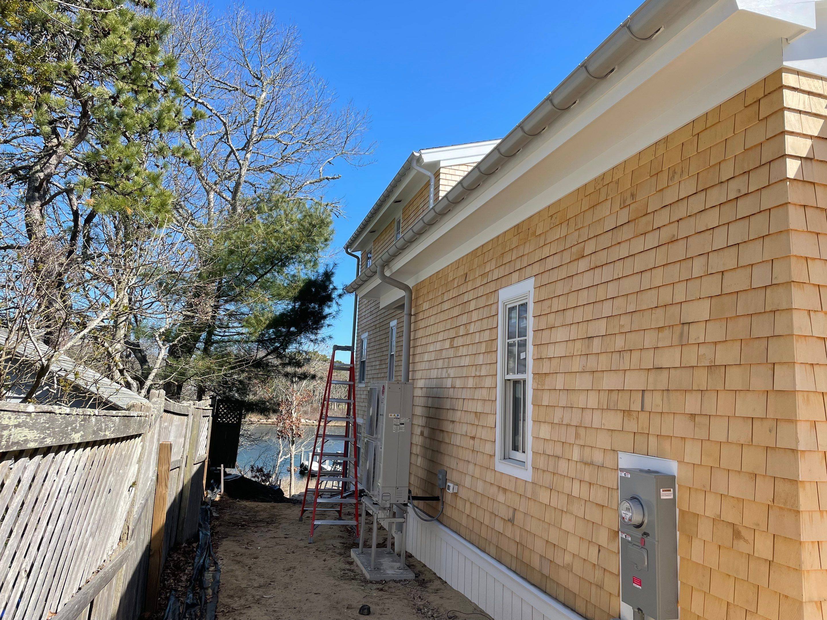 Gutter Installation using 6" Half Round Aluminum Gutter in East Falmouth, MA by Gutter Pro Enterprises