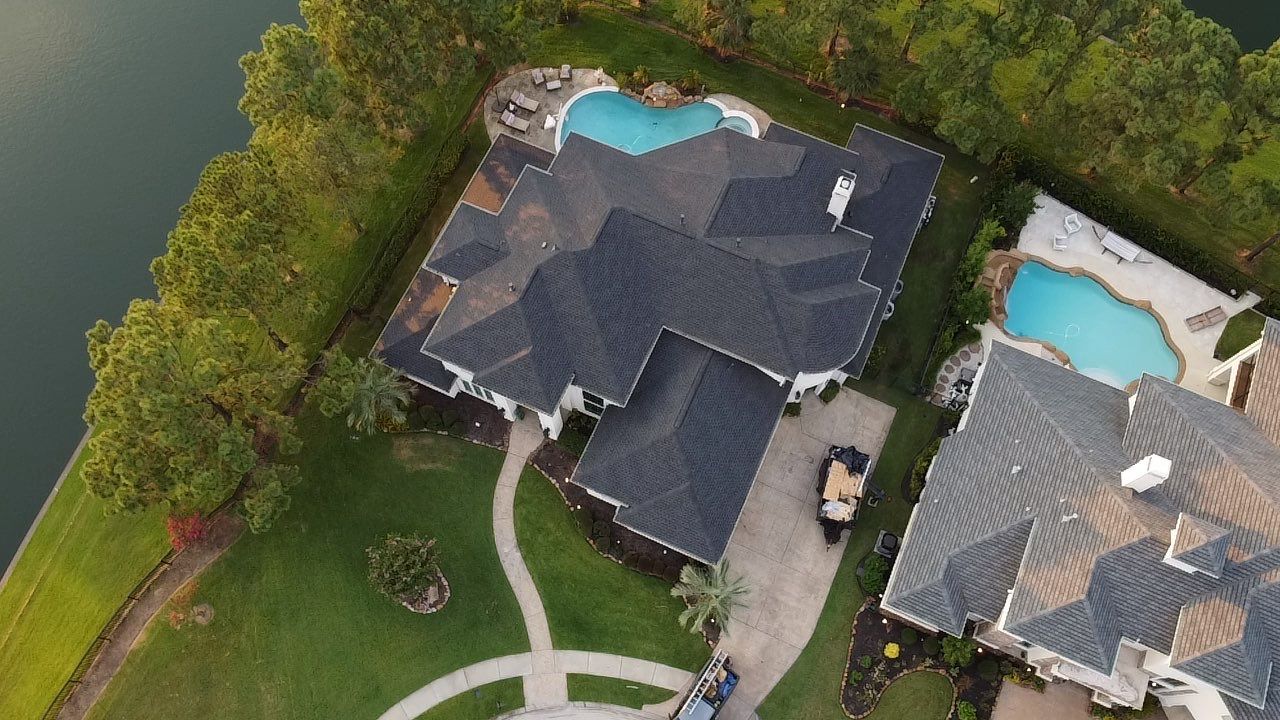 GAF HDZ Charcoal Roof Installation for Elegant Houston Home