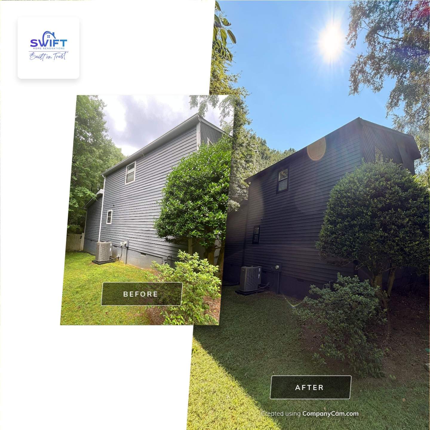 Dark Grey Exterior Painting and Front Door Refresh in Marietta by Swift Home Renovations