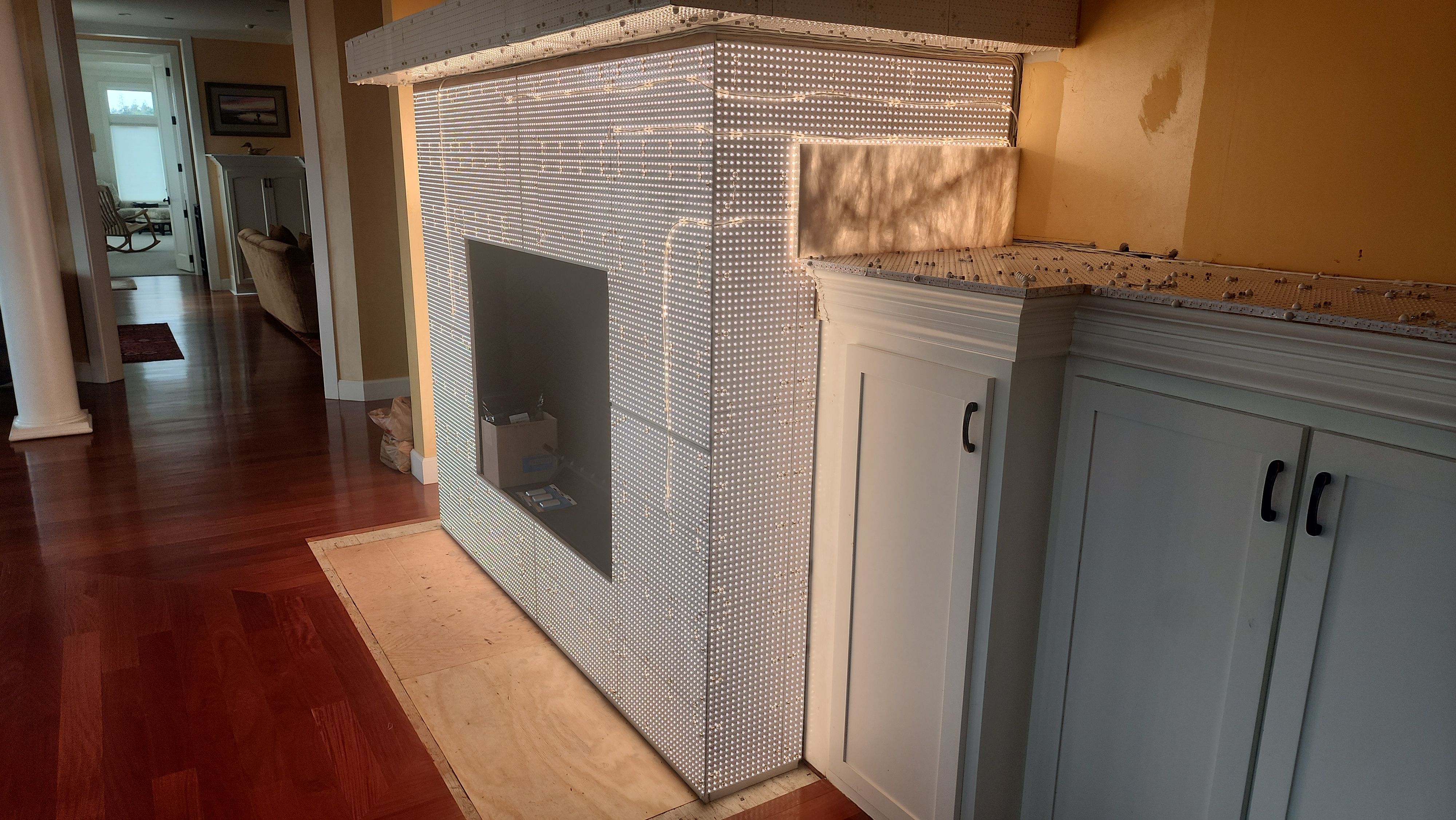 Backlit Stone On A Fireplace by S.Y. Electric Inc.