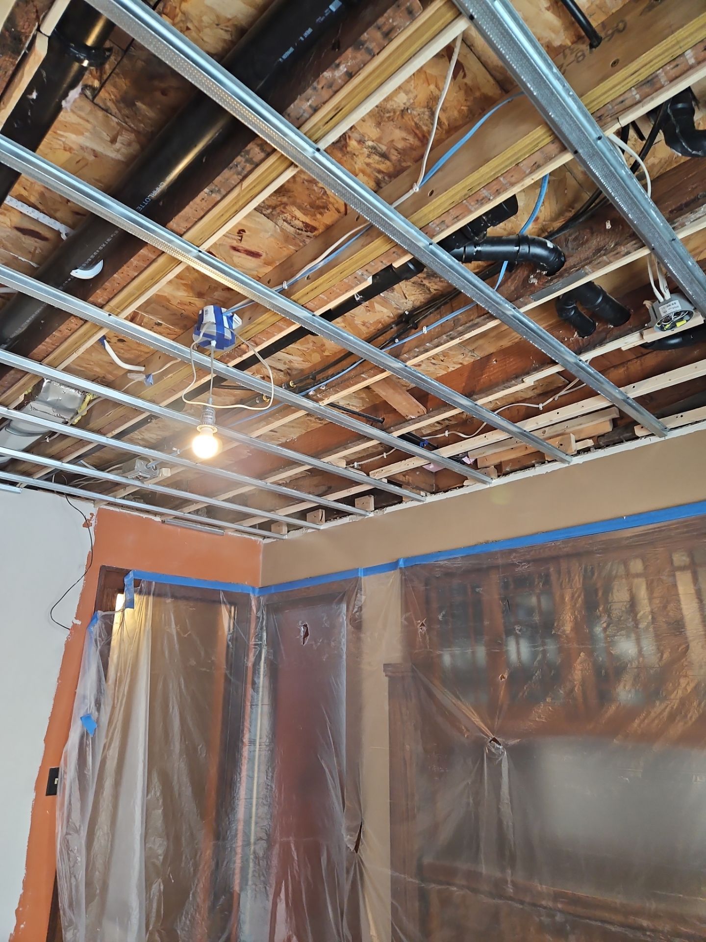 Shower Remodel & Ceiling Restoration – Correcting Water Damage and Rebuilding Right by Johnny Five Construction 